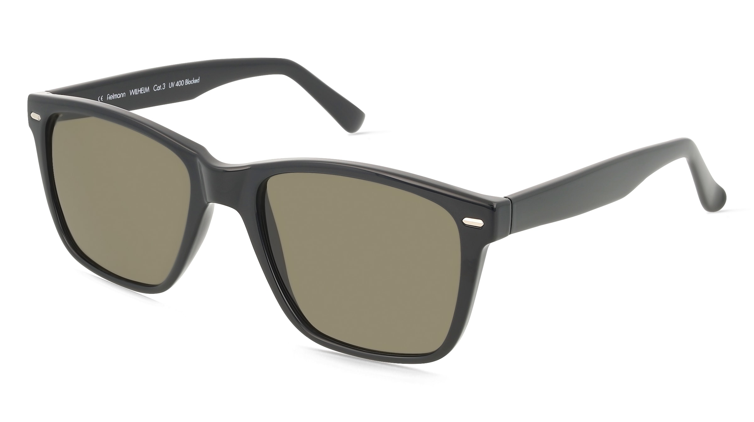 Fielmann MC 585 SUN CL Herren-Sonnenbrille Vollrand Quadratisch Propionat-Gestell, Schwarz