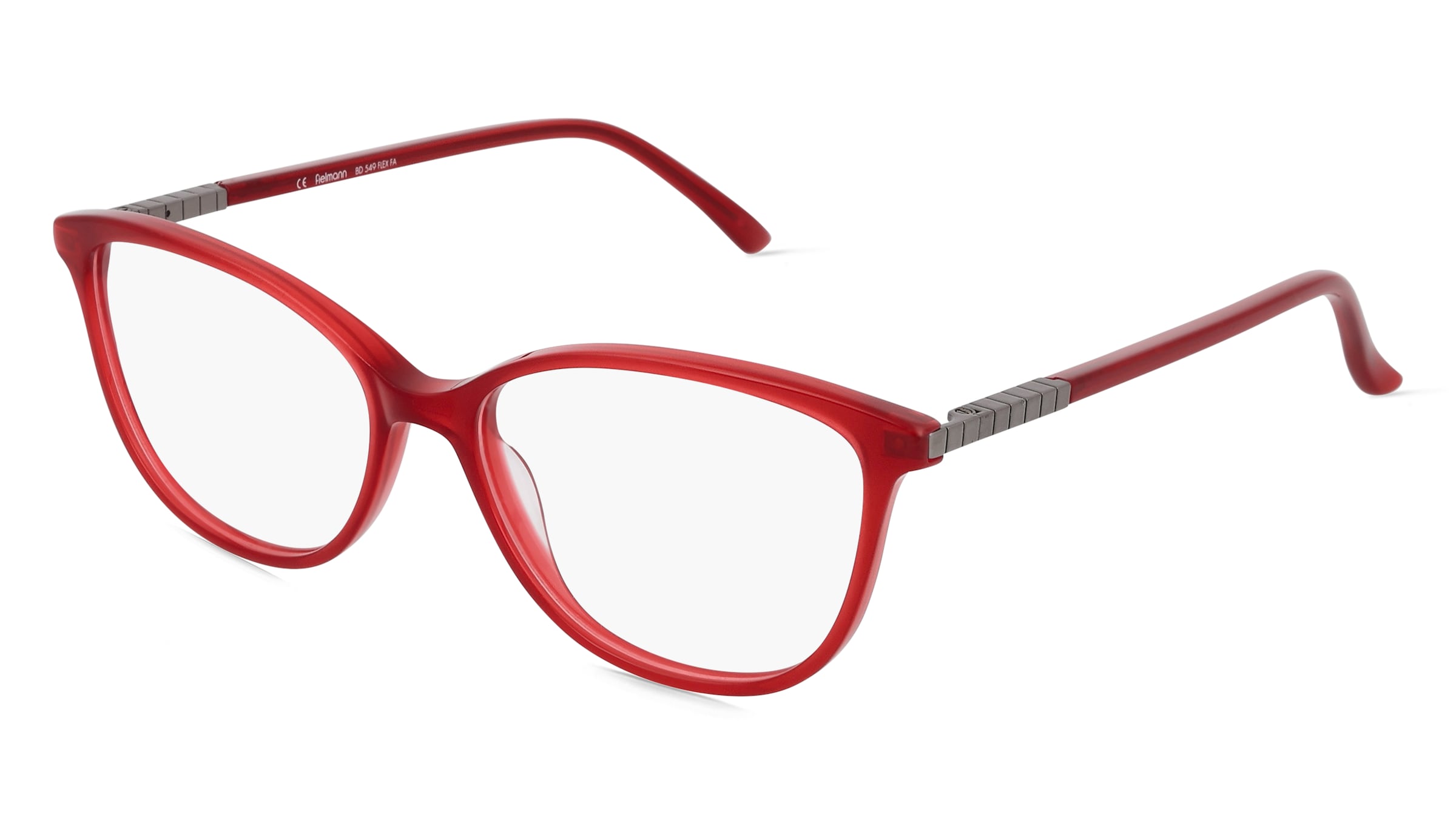 Fielmann BD 549 FLEX FA Damen-Brille inkl. Gläser Vollrand Butterfly Acetat-Gestell 53/15/140, Rot