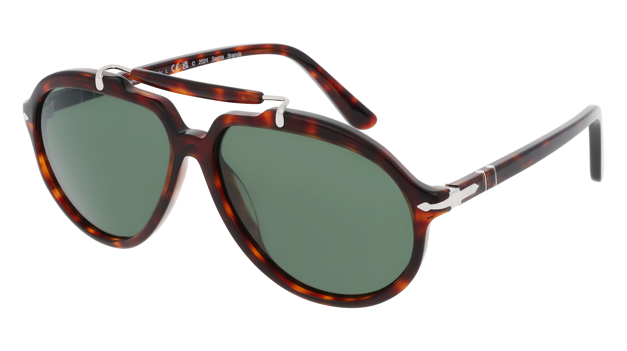 Persol PO0202S Unisex-Sonnenbrille Vollrand Quadratisch Acetat-Gestell, Havanna