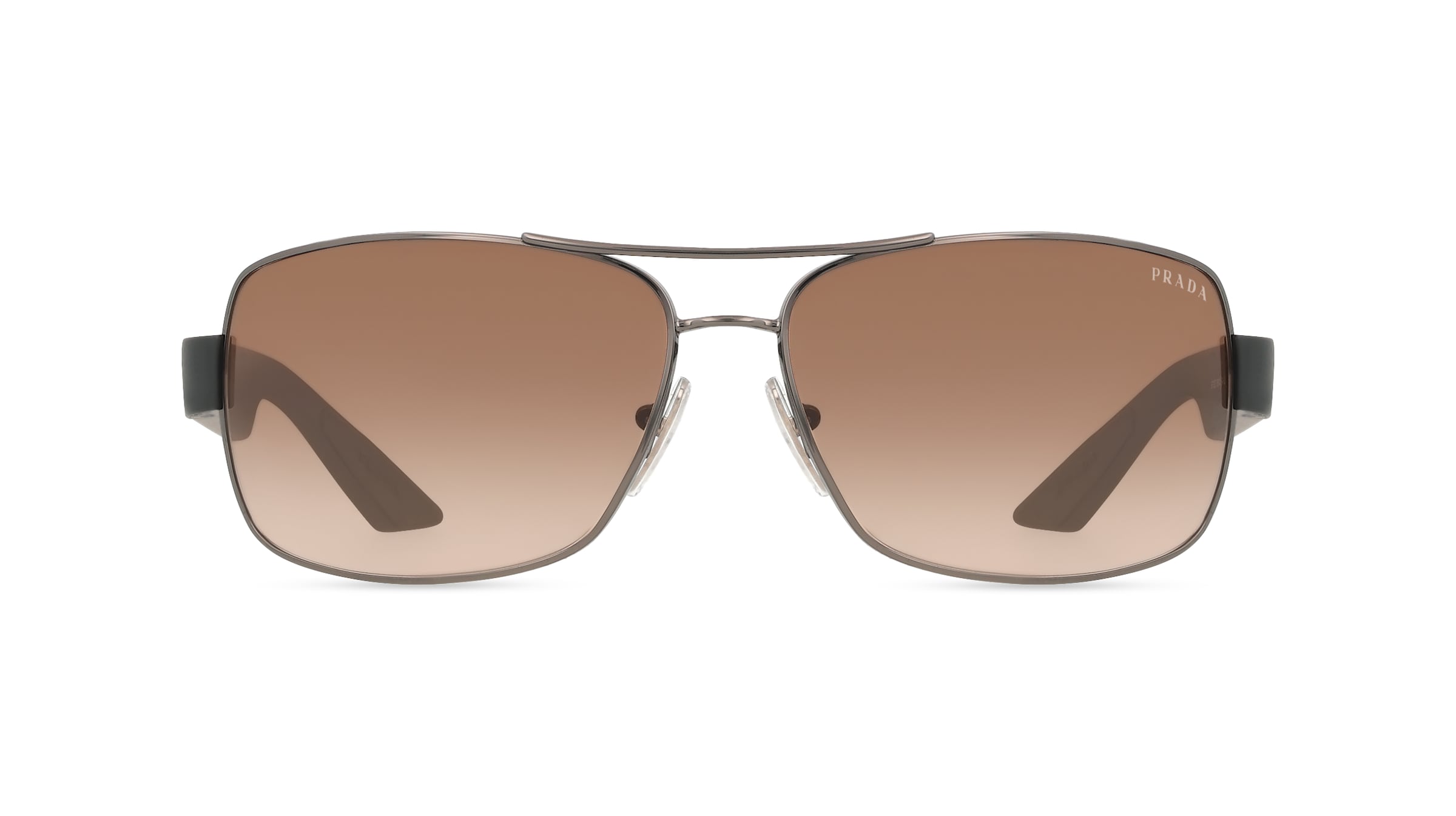 Prada Linea Rossa PS50ZS Herren-Sonnenbrille Vollrand Pilot Metall-Gestell, silber