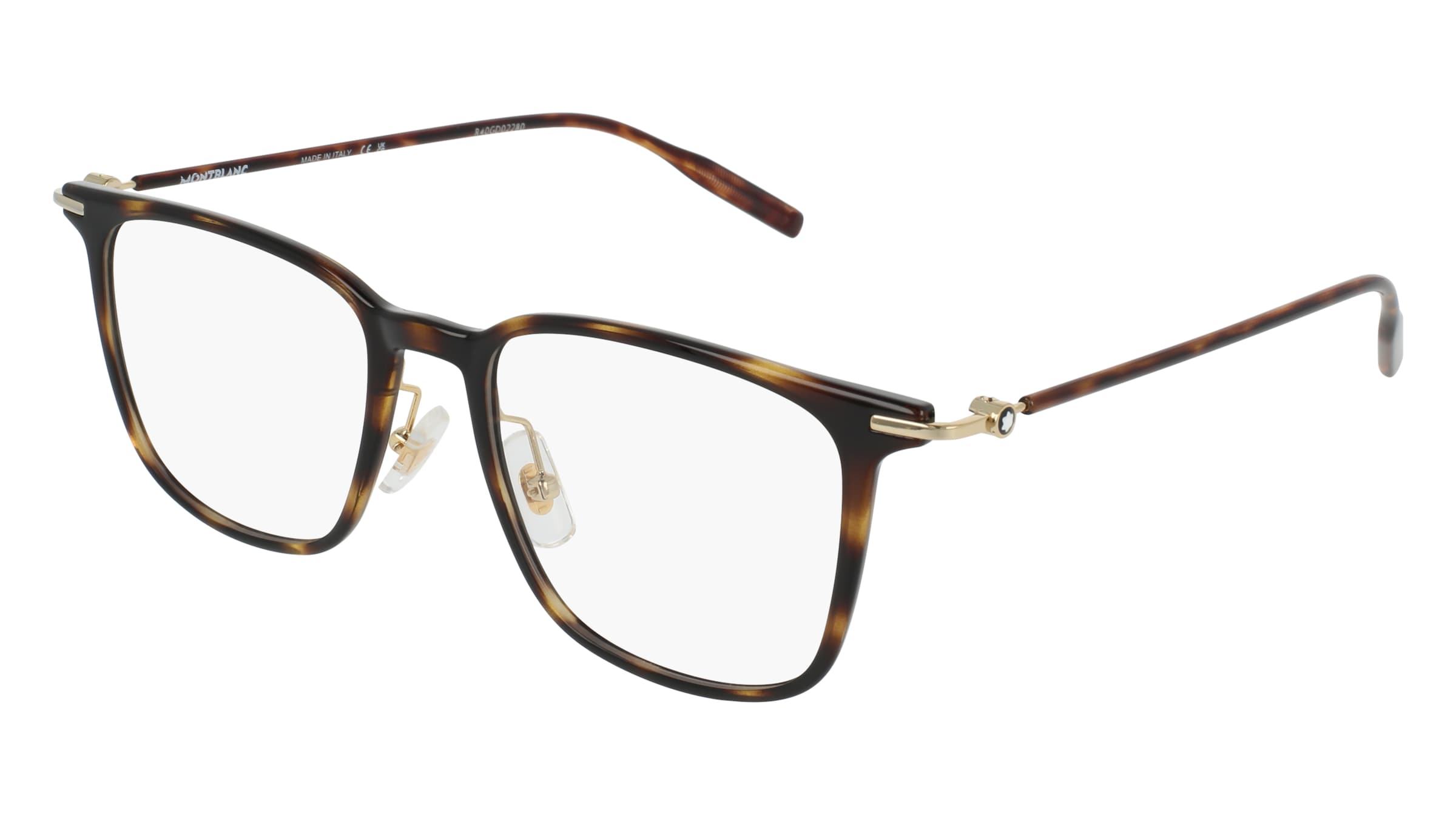 Montblanc MB0354O Unisex-Brille inkl. Gläser Vollrand Quadratisch Kunststoff-Gestell 52/18/145, Havanna