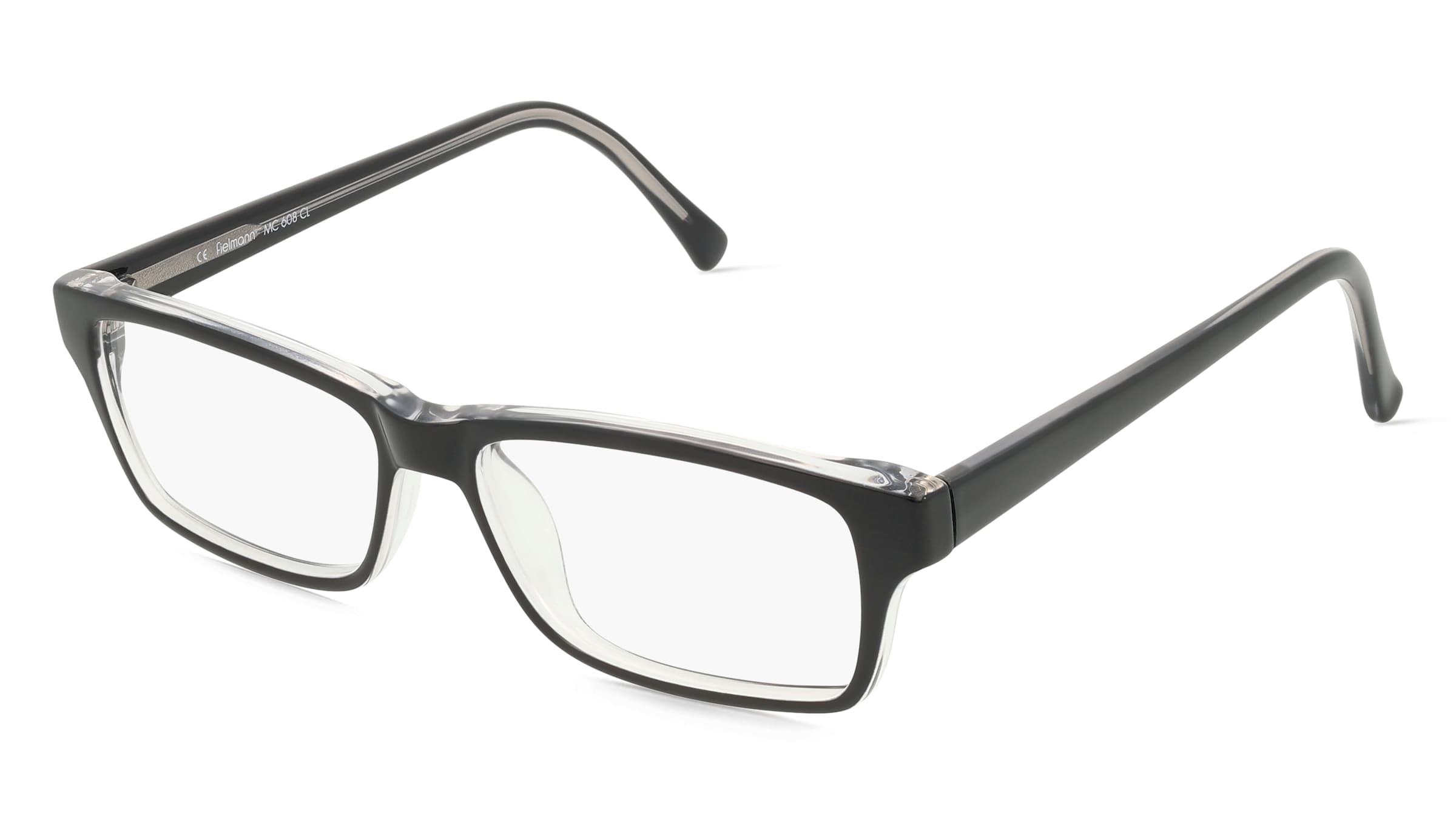 Fielmann MC 608 CL Herren-Brille inkl. Gläser Vollrand Eckig Propionat-Gestell 50mm/14mm/135mm, schwarz