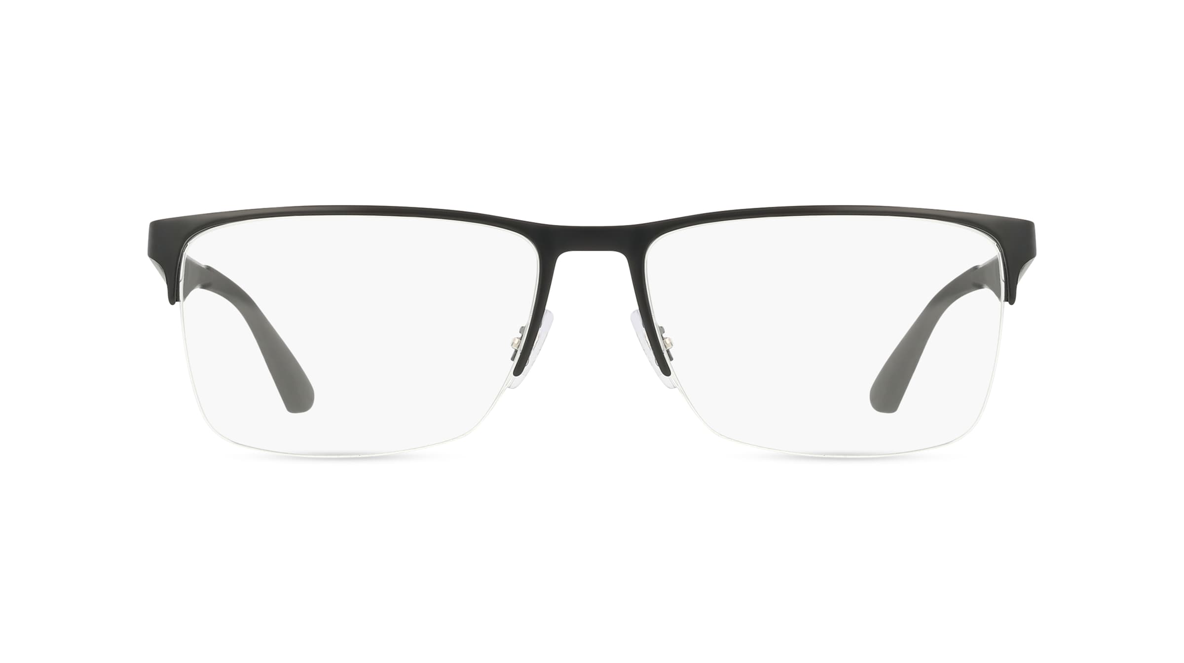 Ray Ban 0RX6335 Unisex-Brille inkl. Gläser Halbrand Eckig Kunststoff-Gestell 56mm/17mm/145mm, schwarz