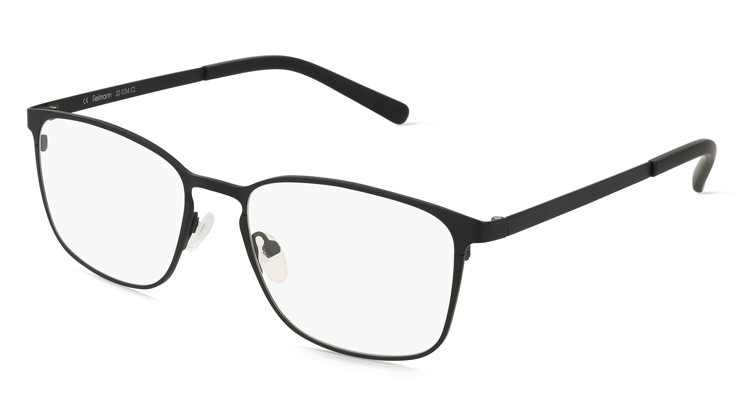 Fielmann LD 034 CL Herren-Brille inkl. Gläser Vollrand Quadratisch Edelstahl-Gestell 54/18/145, Schwarz