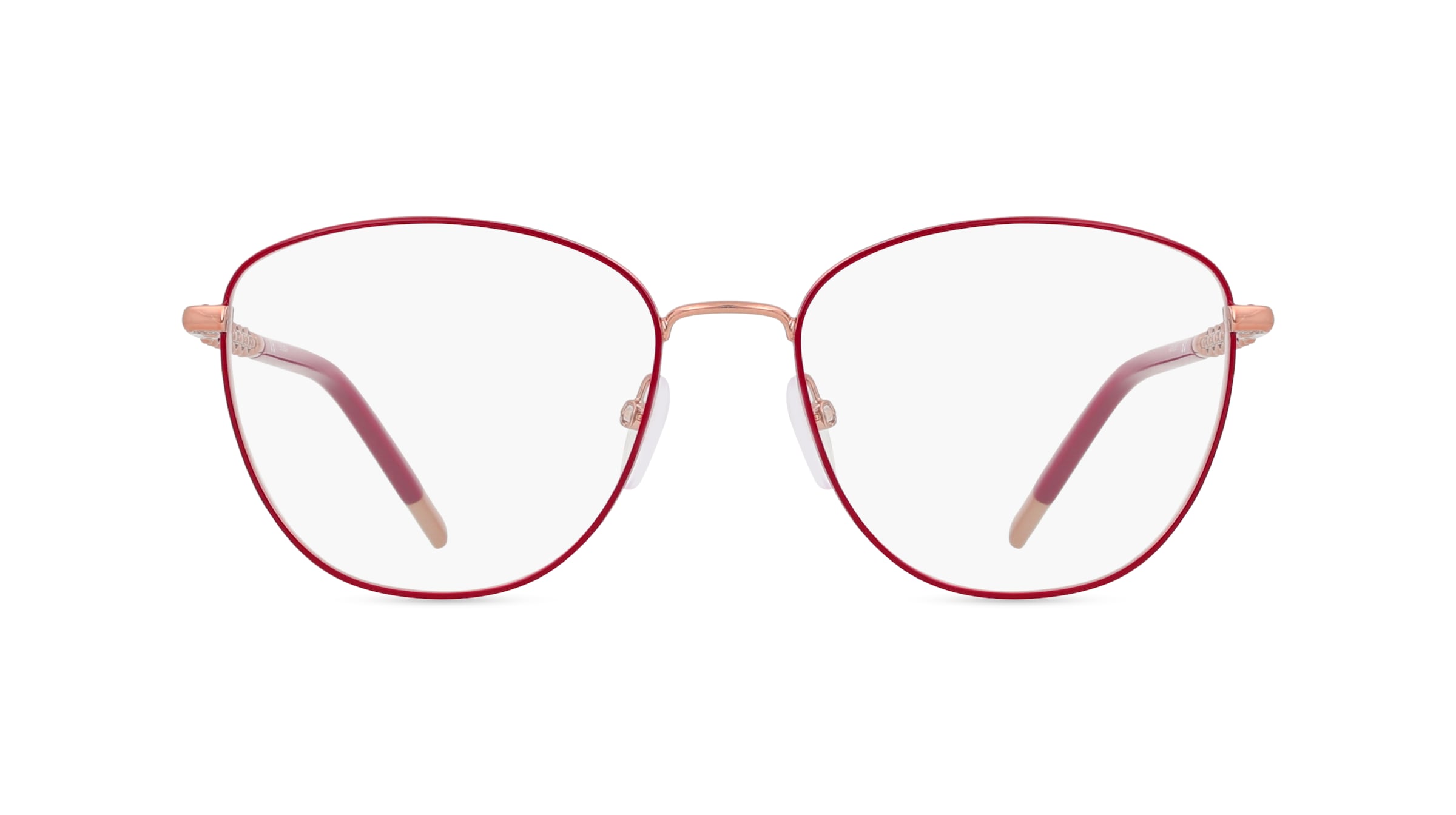 Escada ESCVESC61 Damen-Brille inkl. Gläser Vollrand Panto Metall-Gestell 54mm/17mm/140mm, rot