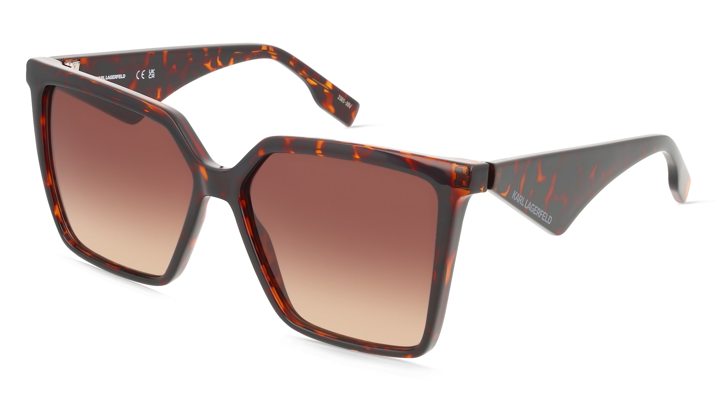 Karl Lagerfeld KL6207S Damen-Sonnenbrille Vollrand Eckig Kunststoff-Gestell, Havanna
