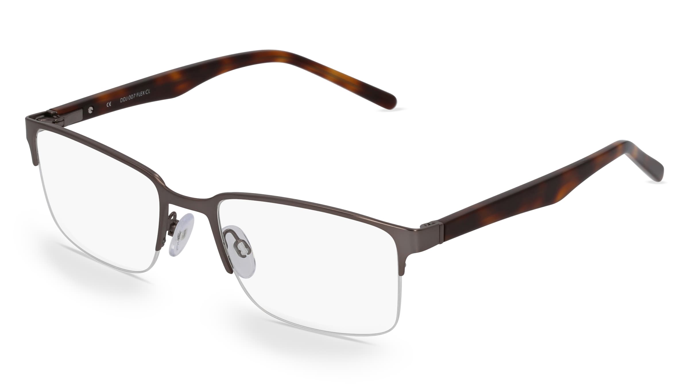 Fielmann DDJ 007 FLEX CL Herren-Brille inkl. Gläser Halbrand Quadratisch Edelstahl-Gestell 53/19/140, Grau
