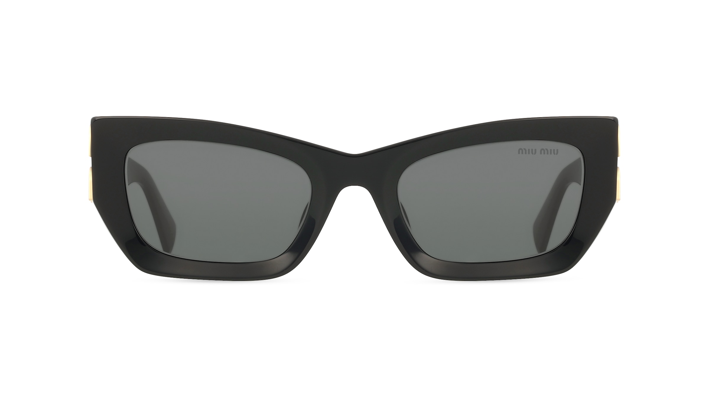 Miu Miu MU09WS Damen-Sonnenbrille Vollrand Eckig Acetat-Gestell, Schwarz