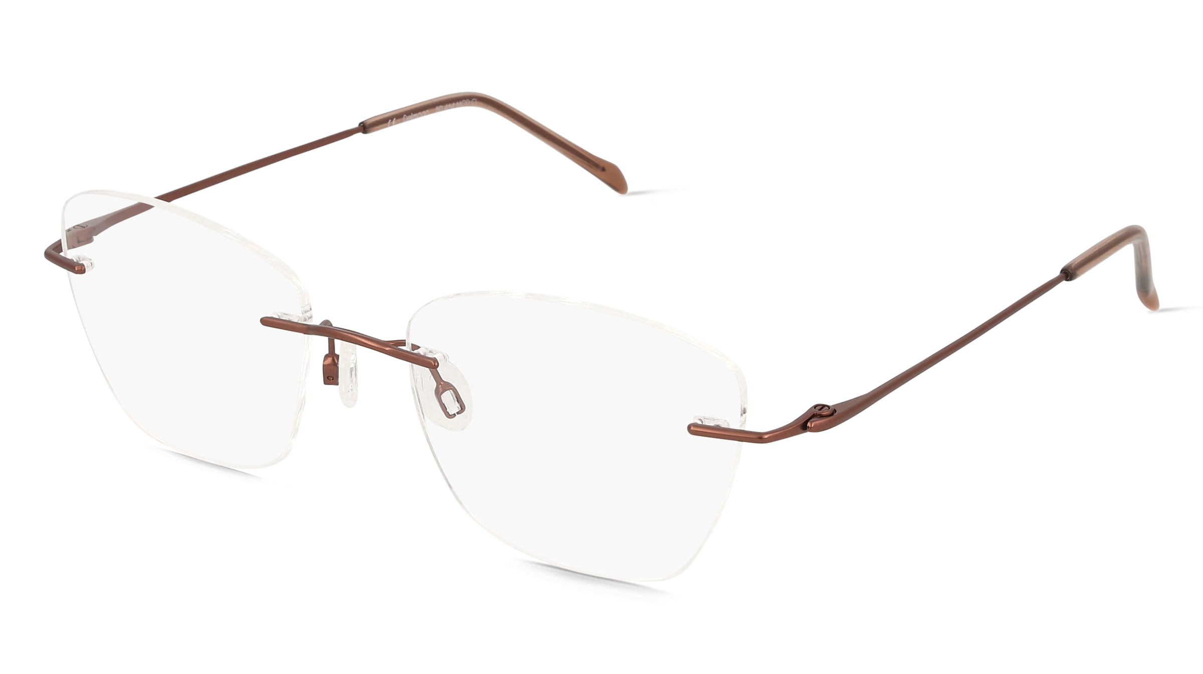 Fielmann BD 464 MOD CL Damen-Brille inkl. Gläser Randlos Butterfly Edelstahl-Gestell 51/18/135, Braun