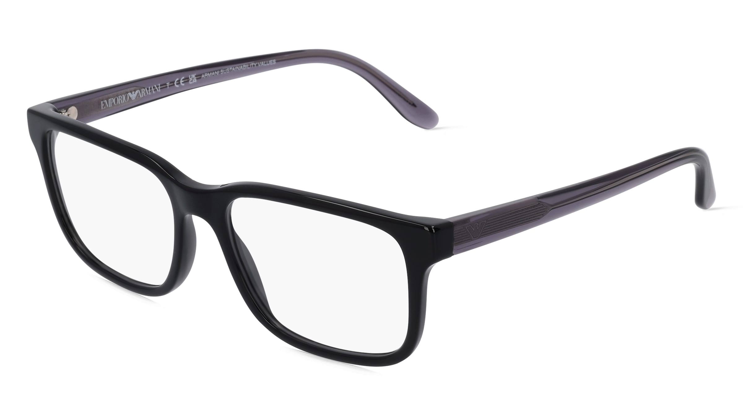 Emporio Armani EA 3218 Herren-Brille inkl. Gläser Vollrand Quadratisch Acetat-Gestell 55/17/145, Schwarz