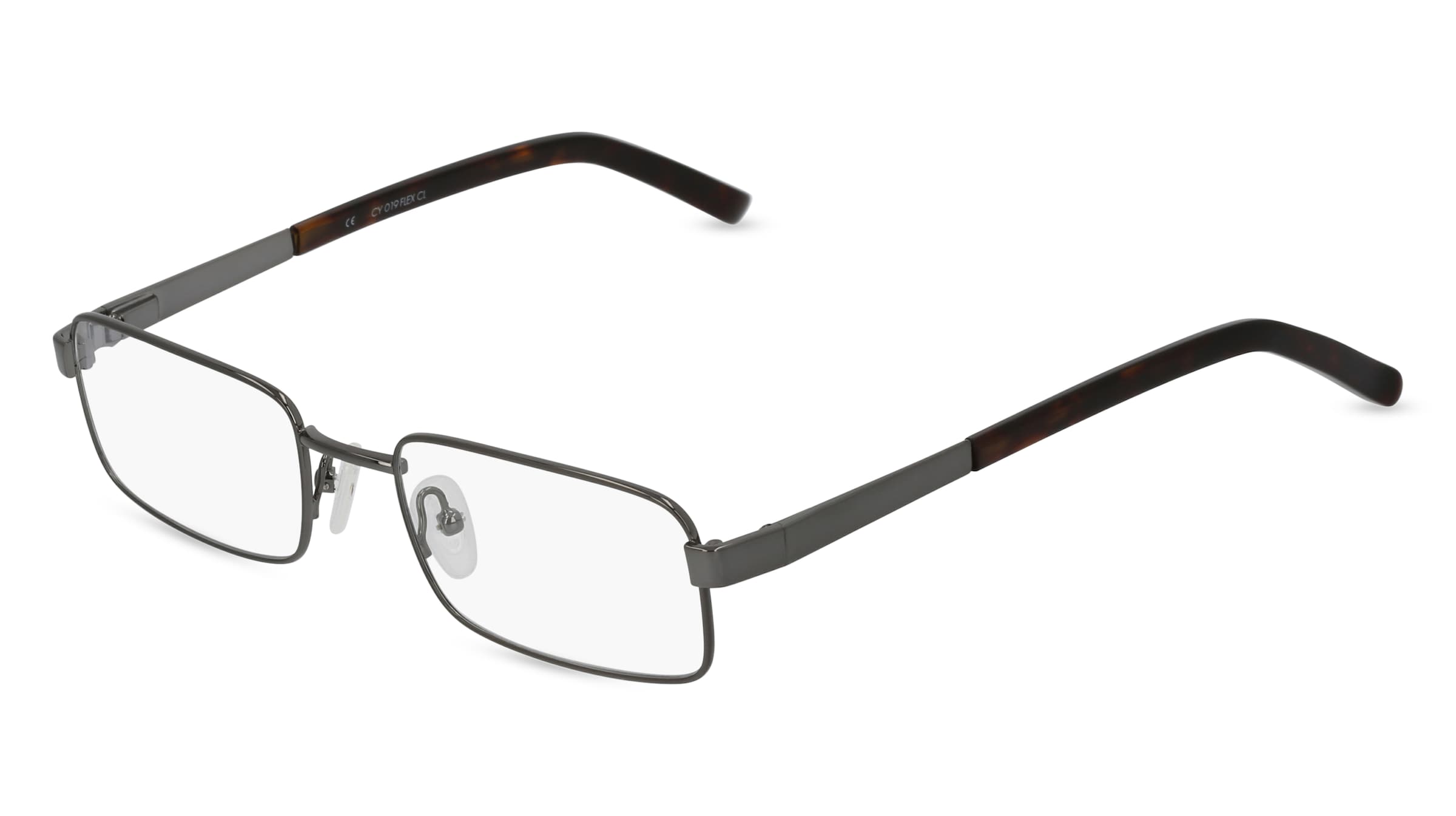 Fielmann CY 019 FLEX CL Herren-Brille inkl. Gläser Vollrand Quadratisch Edelstahl-Gestell 50/19/140, Grau