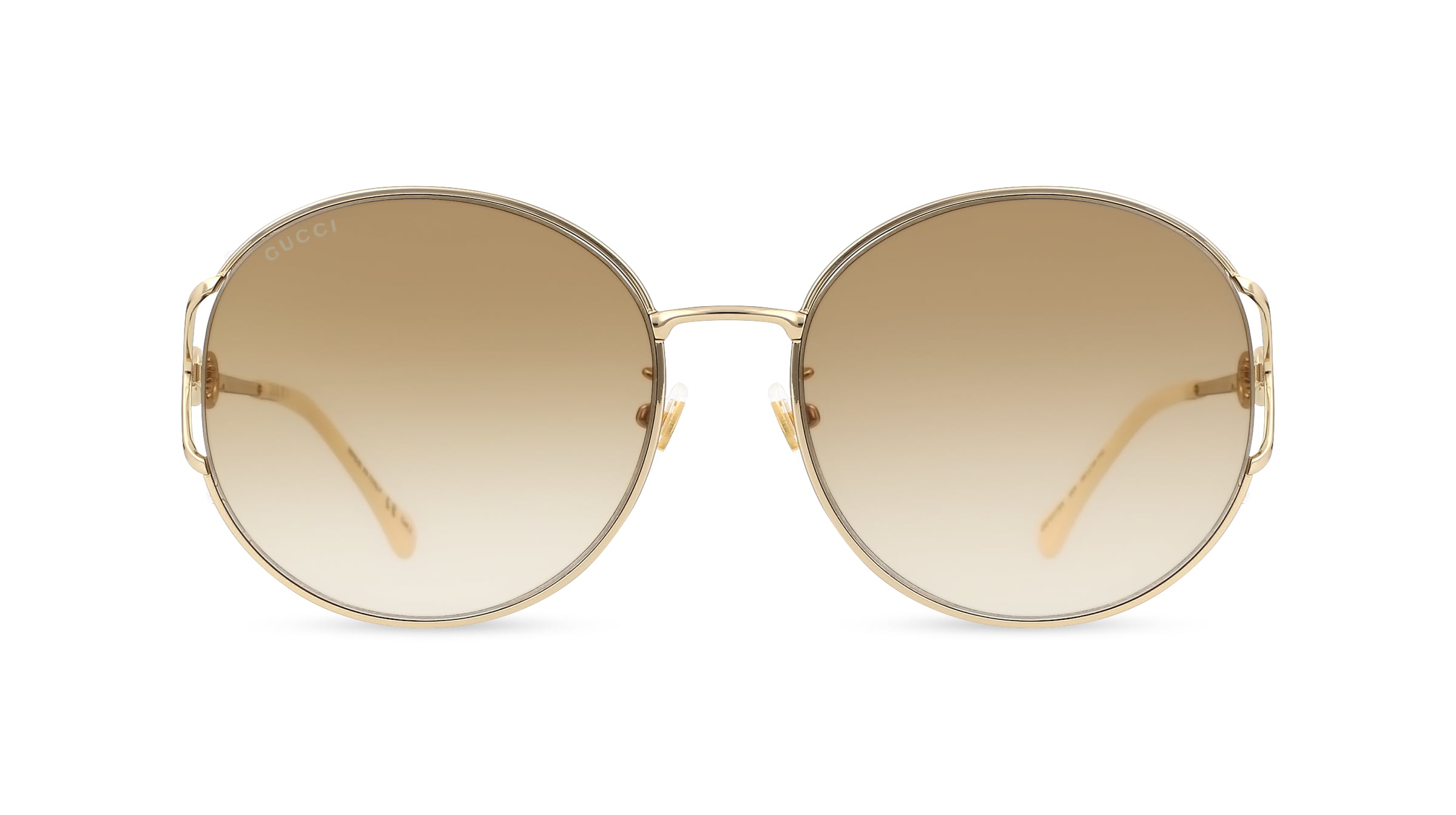Gucci GG1017SK Damen-Sonnenbrille Vollrand Rund Metall-Gestell, gold