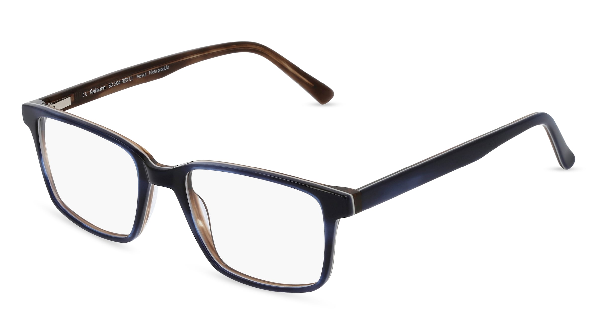 Fielmann BD 504 FLEX CL Herren-Brille inkl. Gläser Vollrand Quadratisch Acetat-Gestell 52/19/145, Blau