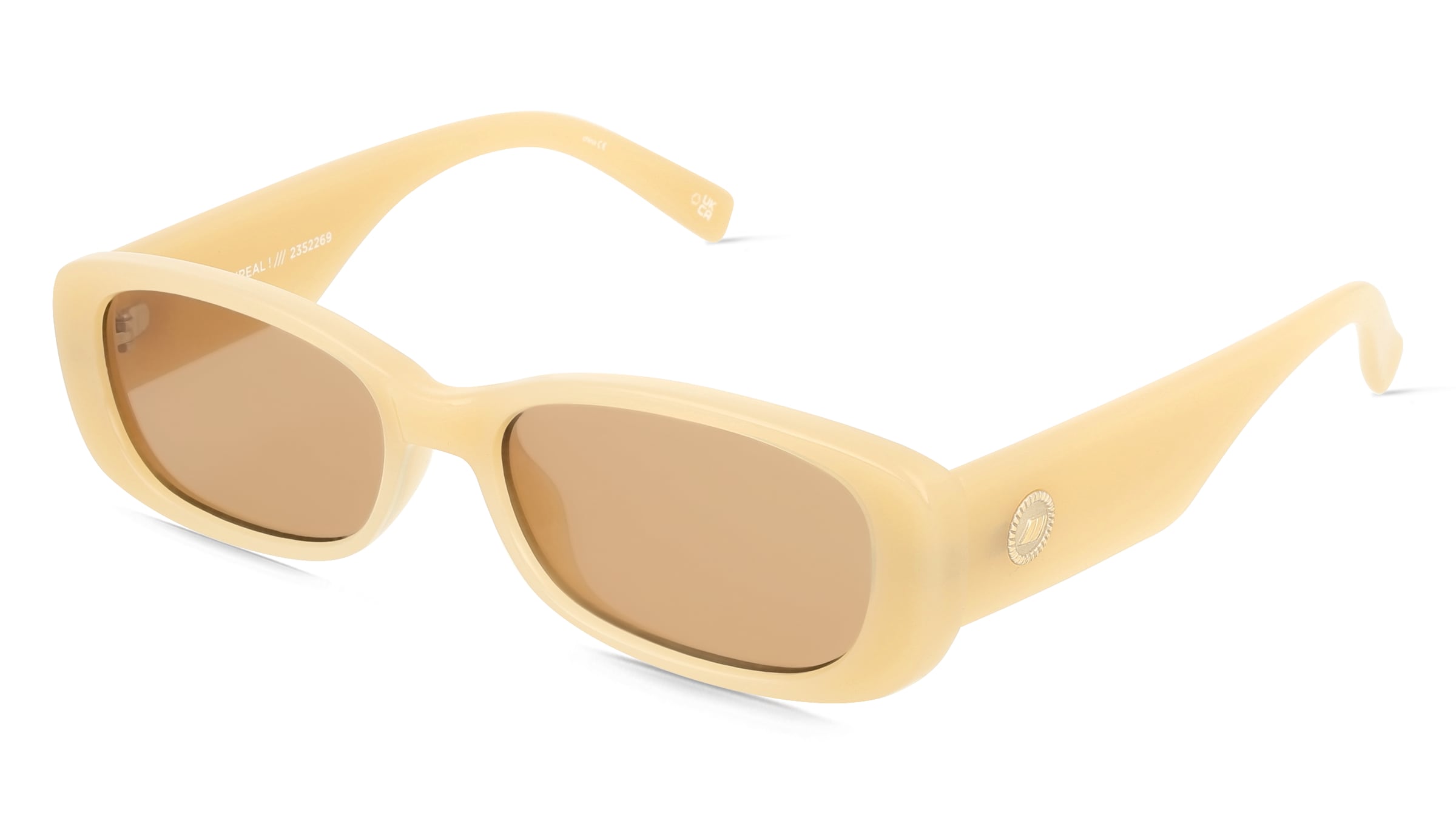 Le Specs UNREAL! Unisex-Sonnenbrille Vollrand Quadratisch Kunststoff-Gestell, Beige