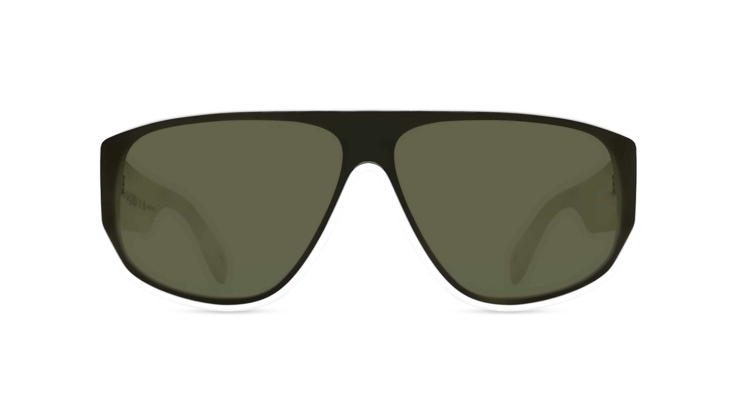 Alexander McQueen AM0386S Herren-Sonnenbrille Vollrand Monoscheibe Kunststoff-Gestell, weiß