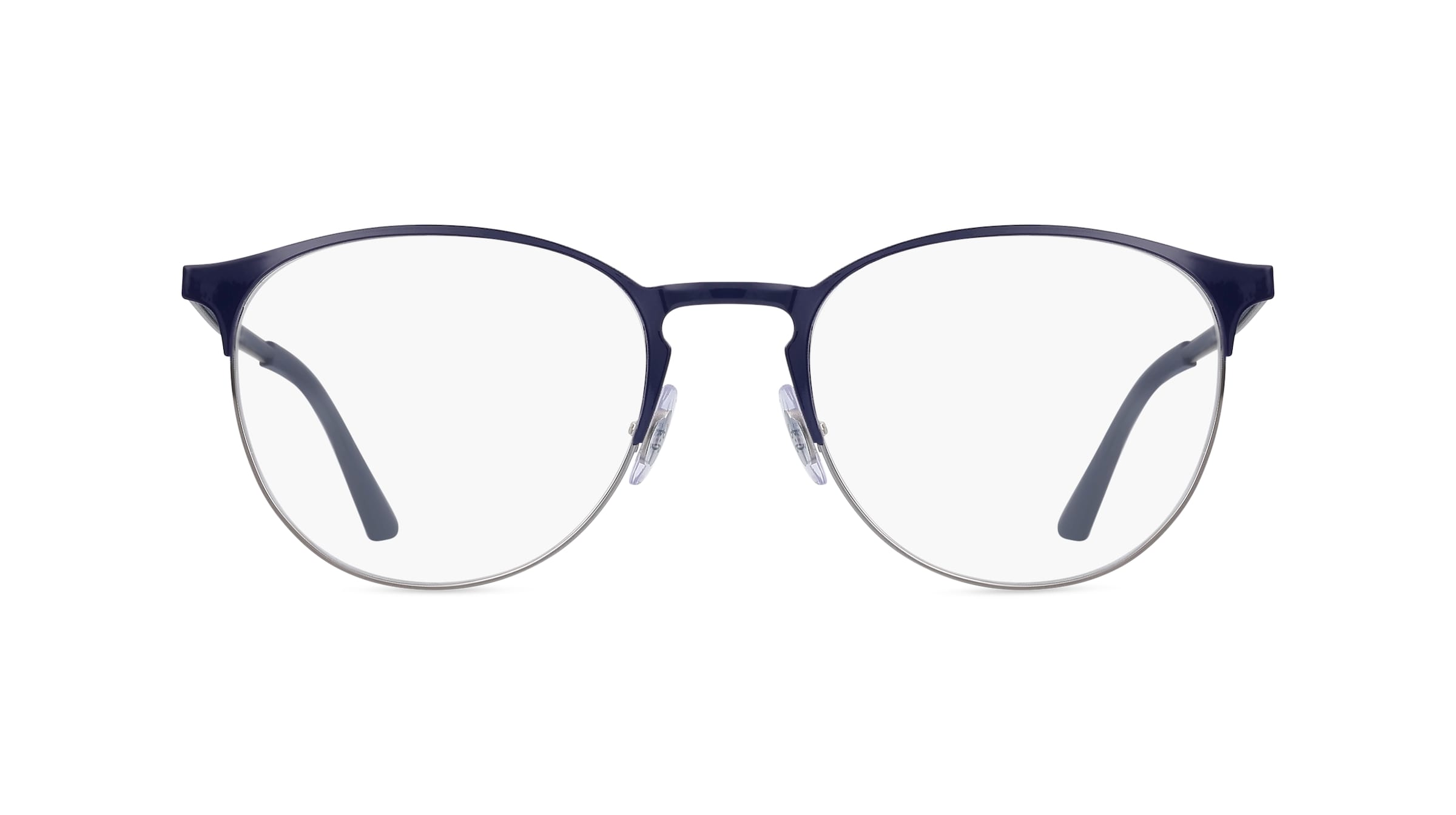 Ray-Ban RX6375 Unisex-Brille inkl. Gläser Vollrand Panto Metall-Gestell 51mm/18mm/145mm, blau