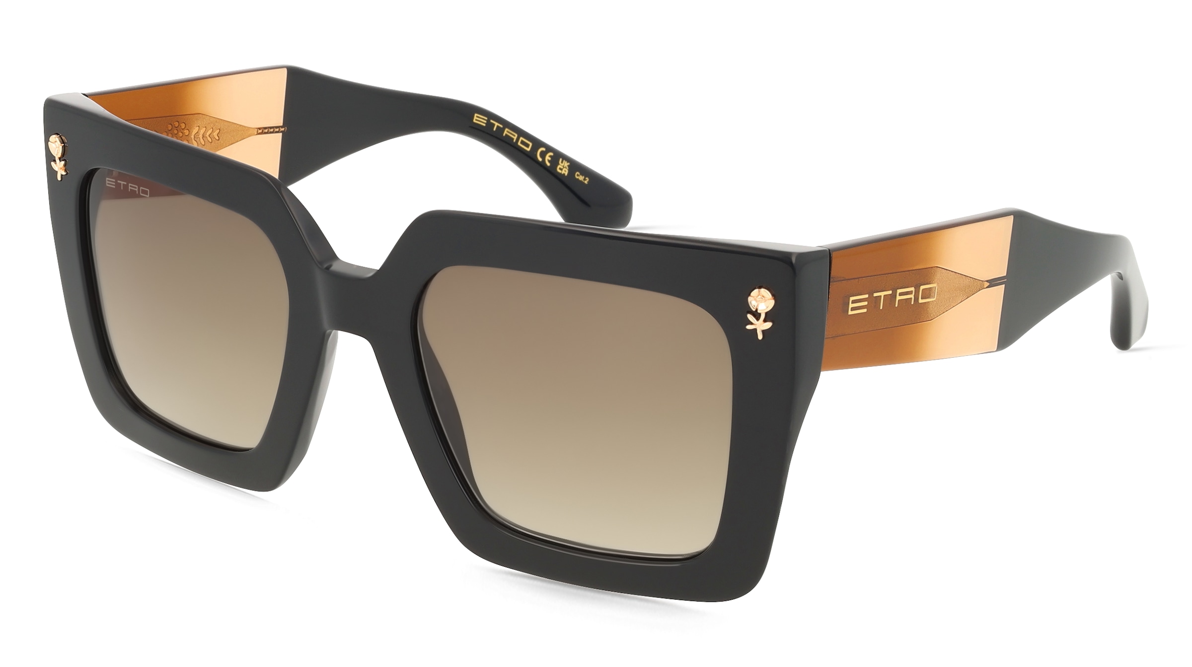 Etro 0089/S Damen-Sonnenbrille Vollrand Quadratisch Acetat-Gestell, Schwarz