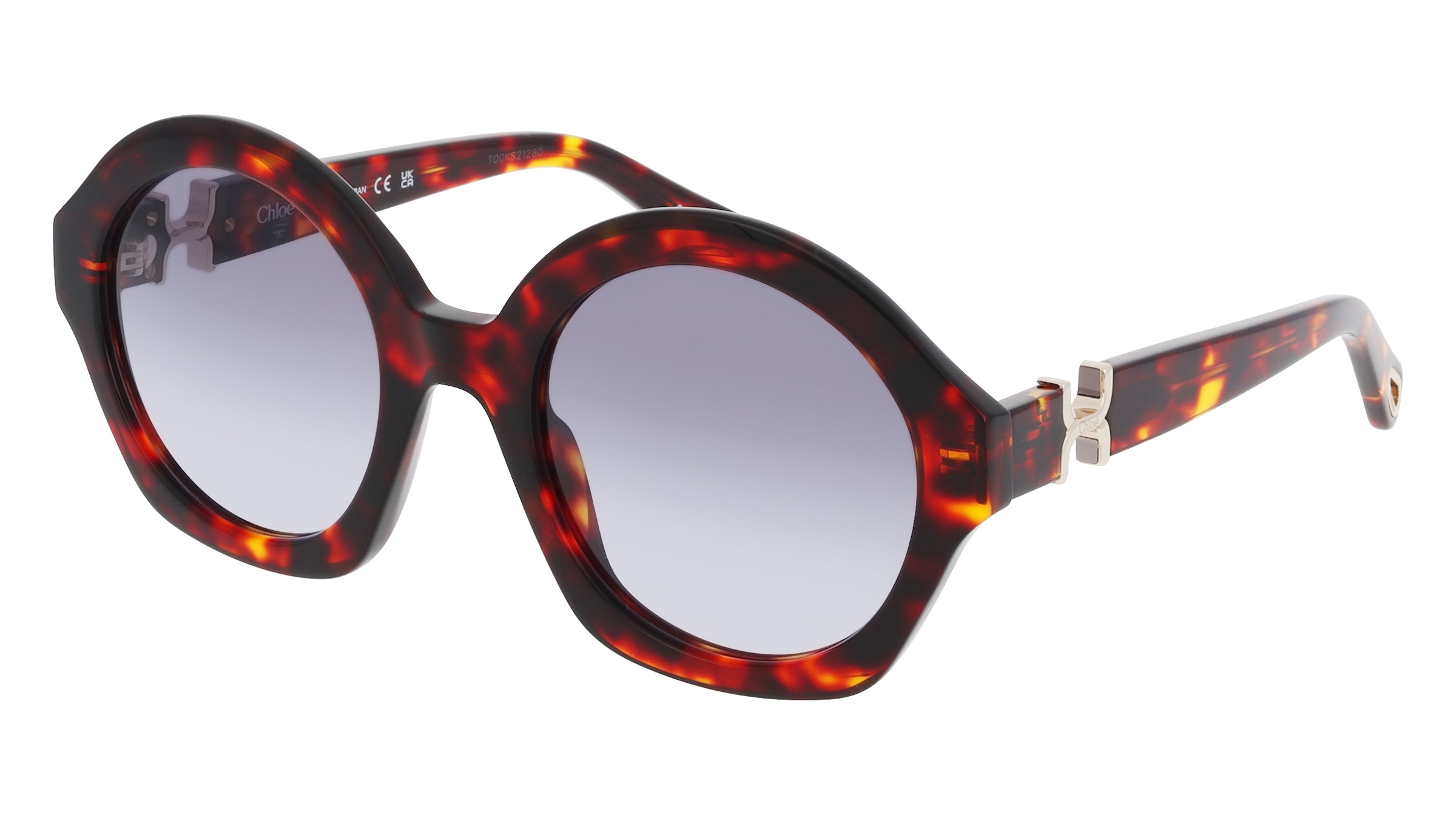 Chloé CH0302S Damen-Sonnenbrille Vollrand Rund Acetat-Gestell, Havanna