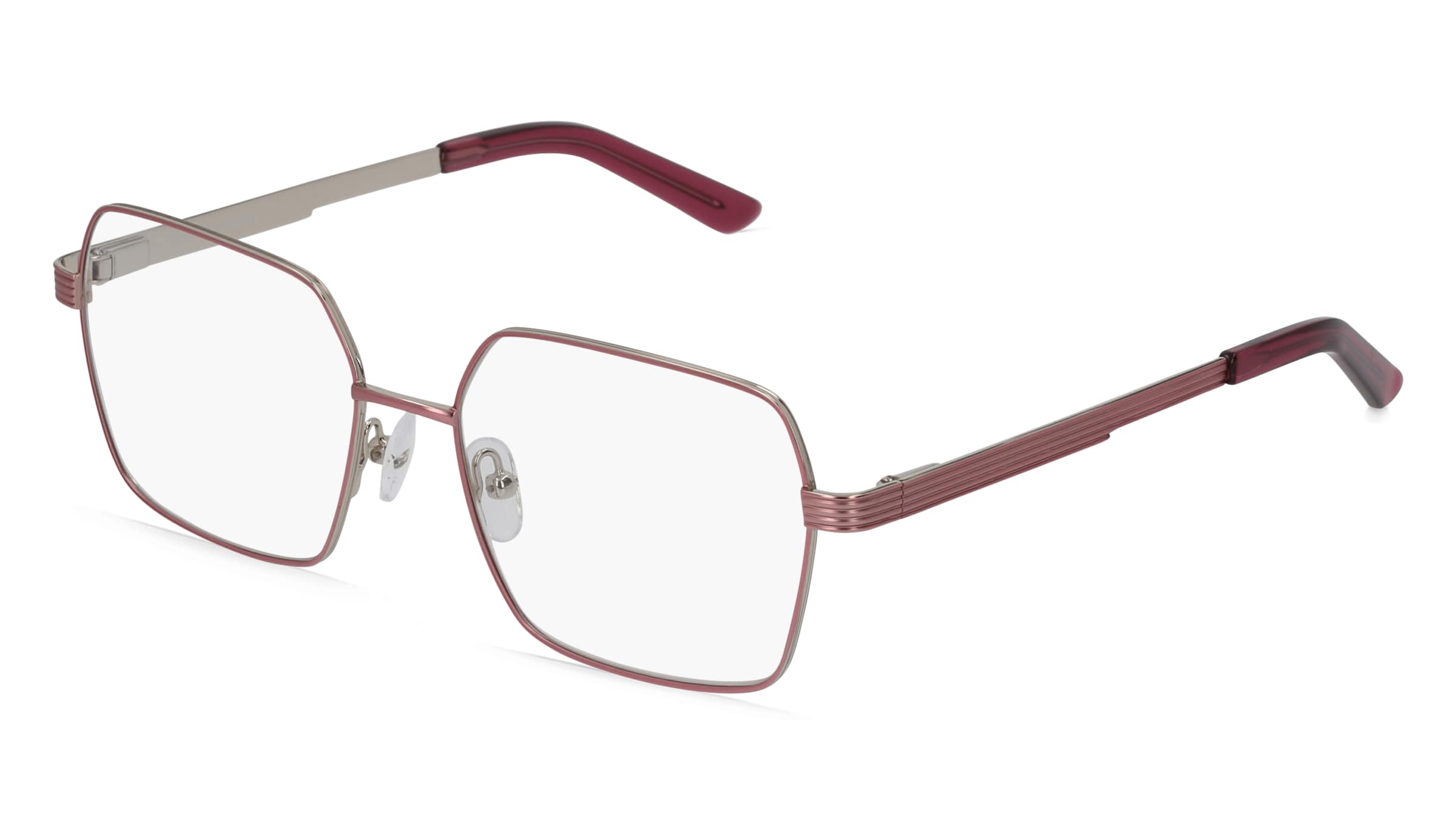 Fielmann BE 005 FLEX FA Damen-Brille inkl. Gläser Vollrand Geometrisch Edelstahl-Gestell 53/16/135, Pink