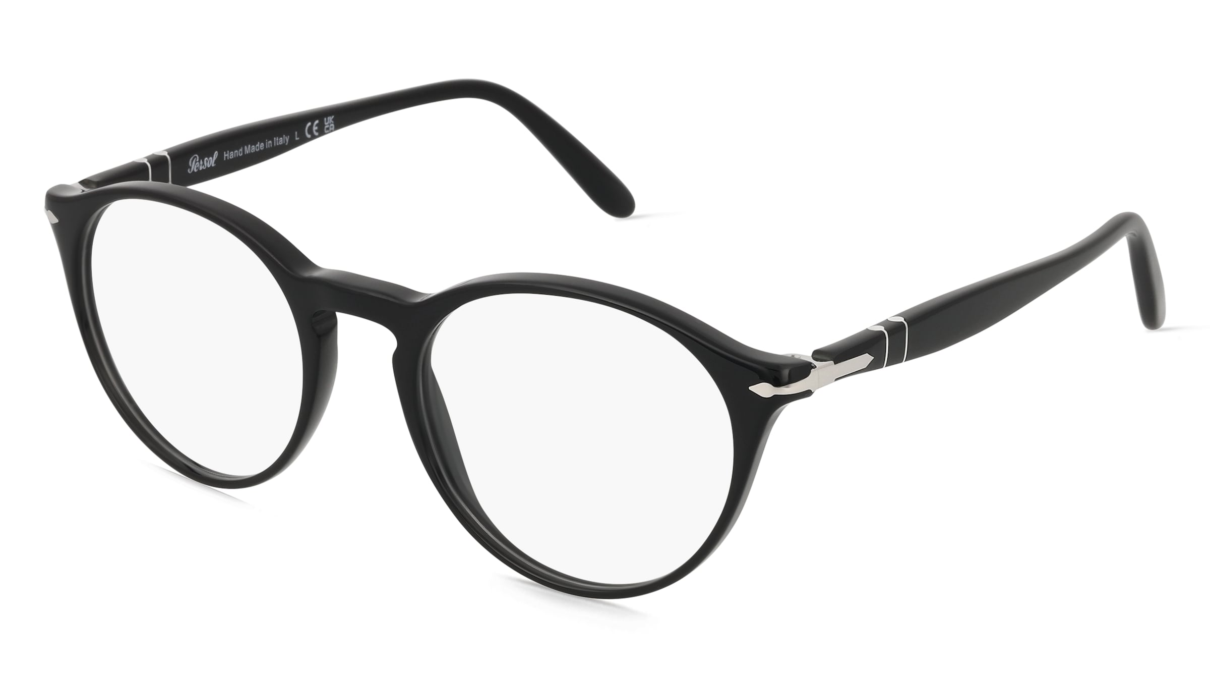 Persol 0PO3092V Herren-Brille inkl. Gläser Vollrand Panto Acetat-Gestell 48mm/19mm/145mm, schwarz