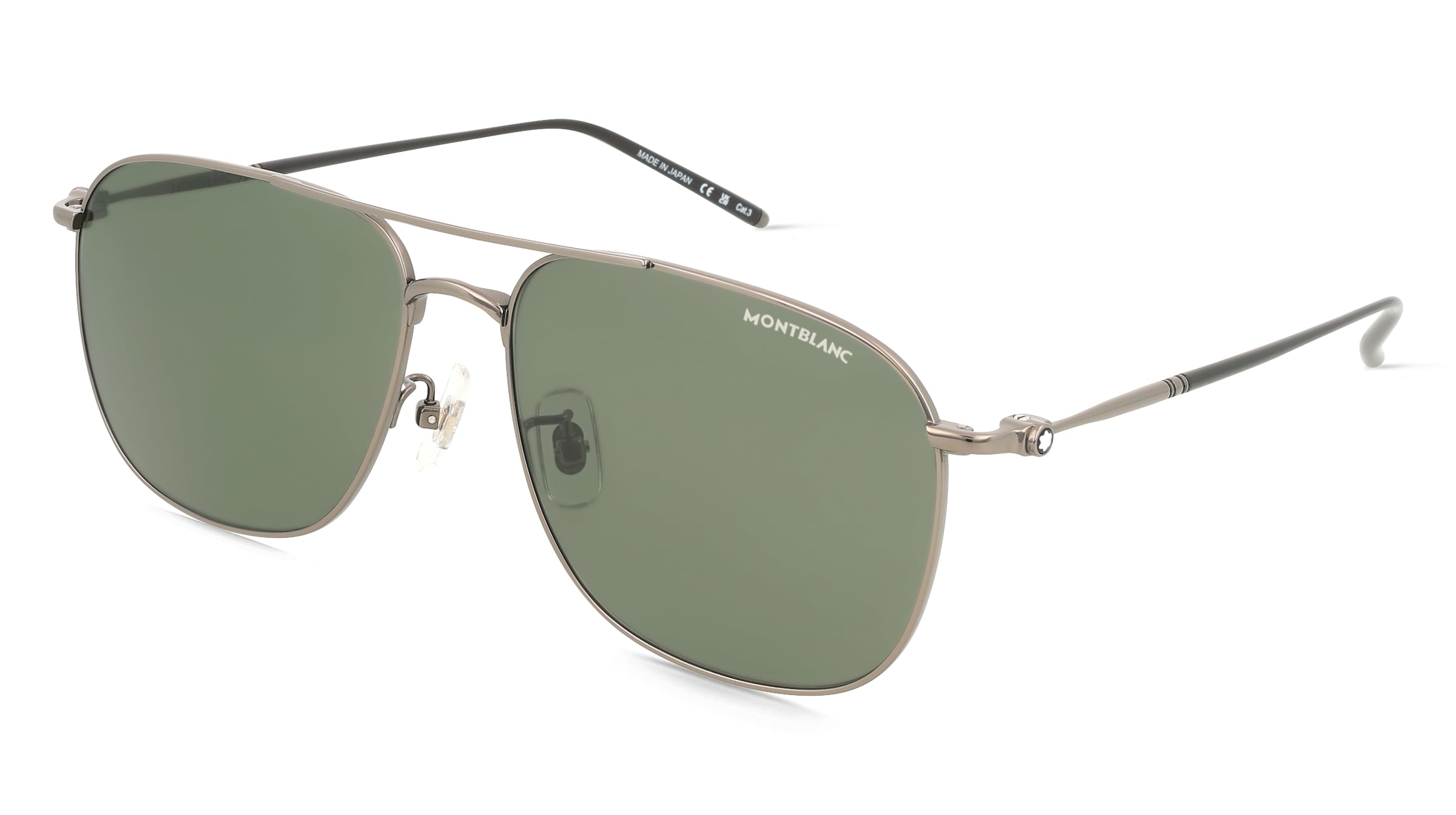 Montblanc MB0417SA Herren-Sonnenbrille Vollrand Pilot Titan-Gestell, Grau