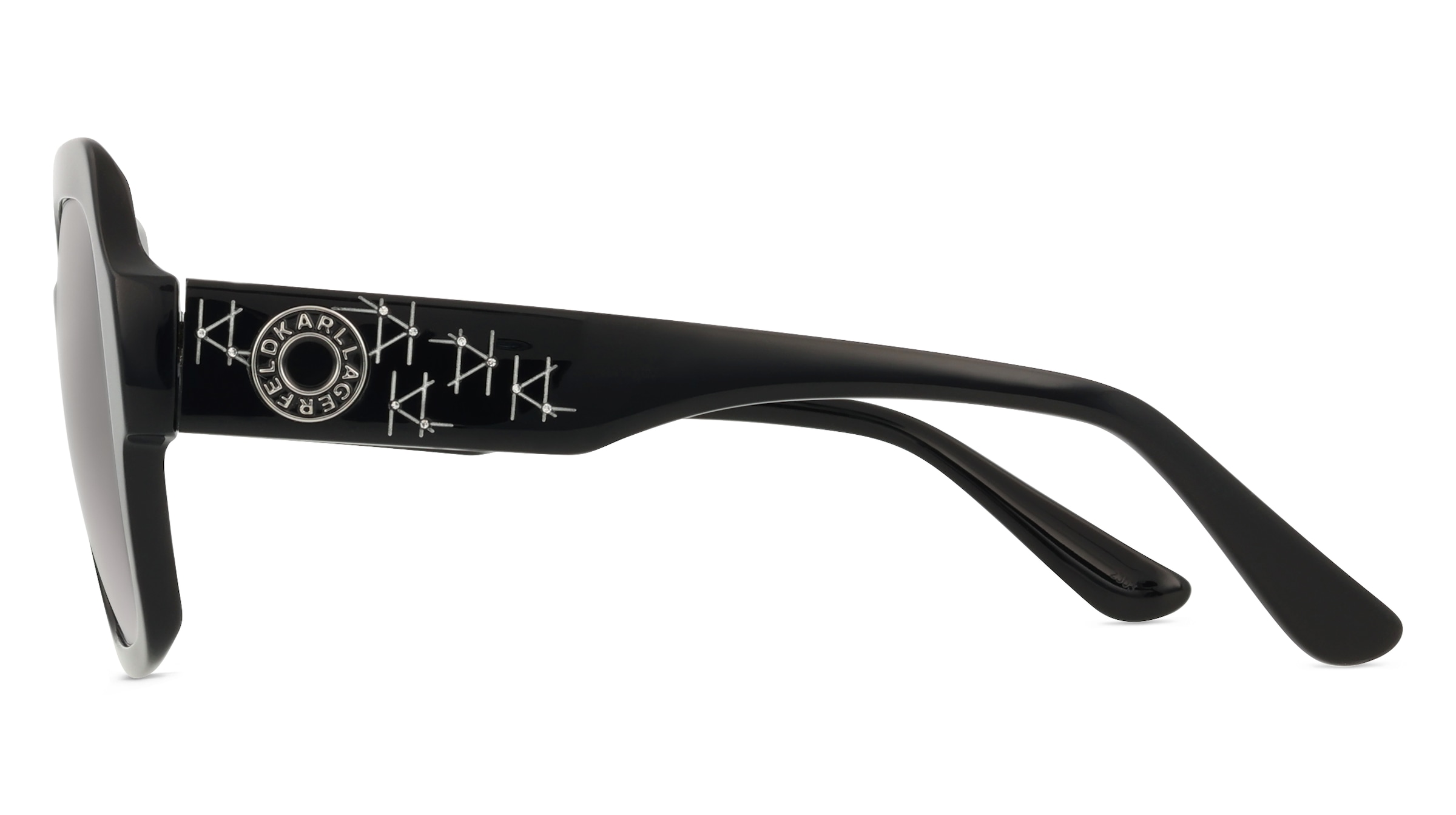 Thumbnail - Karl Lagerfeld KL6104SR Unisex-Sonnenbrille Vollrand Eckig Kunststoff-Gestell, schwarz
