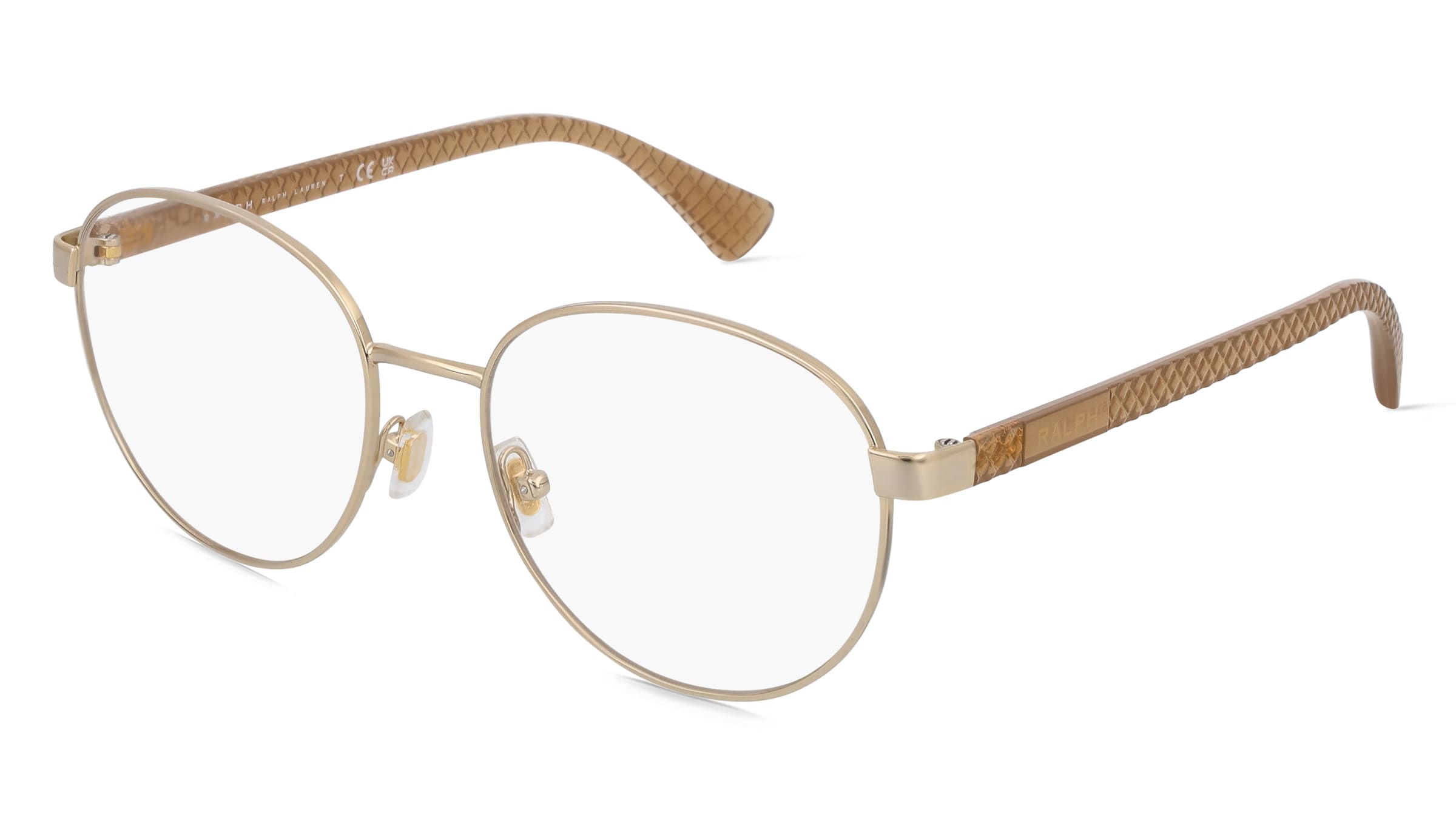 Ralph RA6050 Damen-Brille inkl. Gläser Vollrand Rund Metall-Gestell 53/17/140, Gold