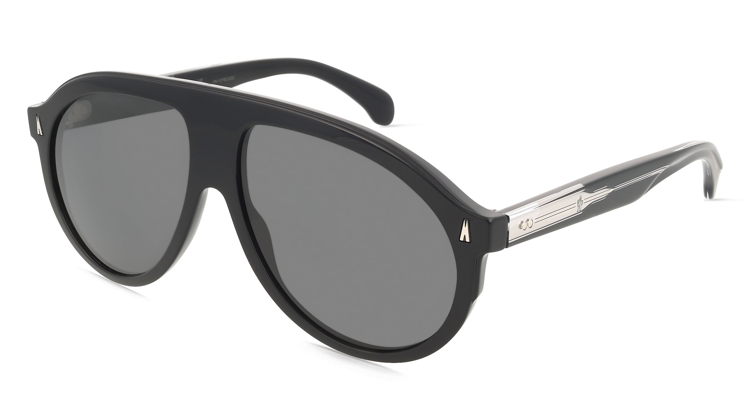Moncler ME6001 FHAITE Unisex-Sonnenbrille Vollrand Pilot Acetat-Gestell, Schwarz