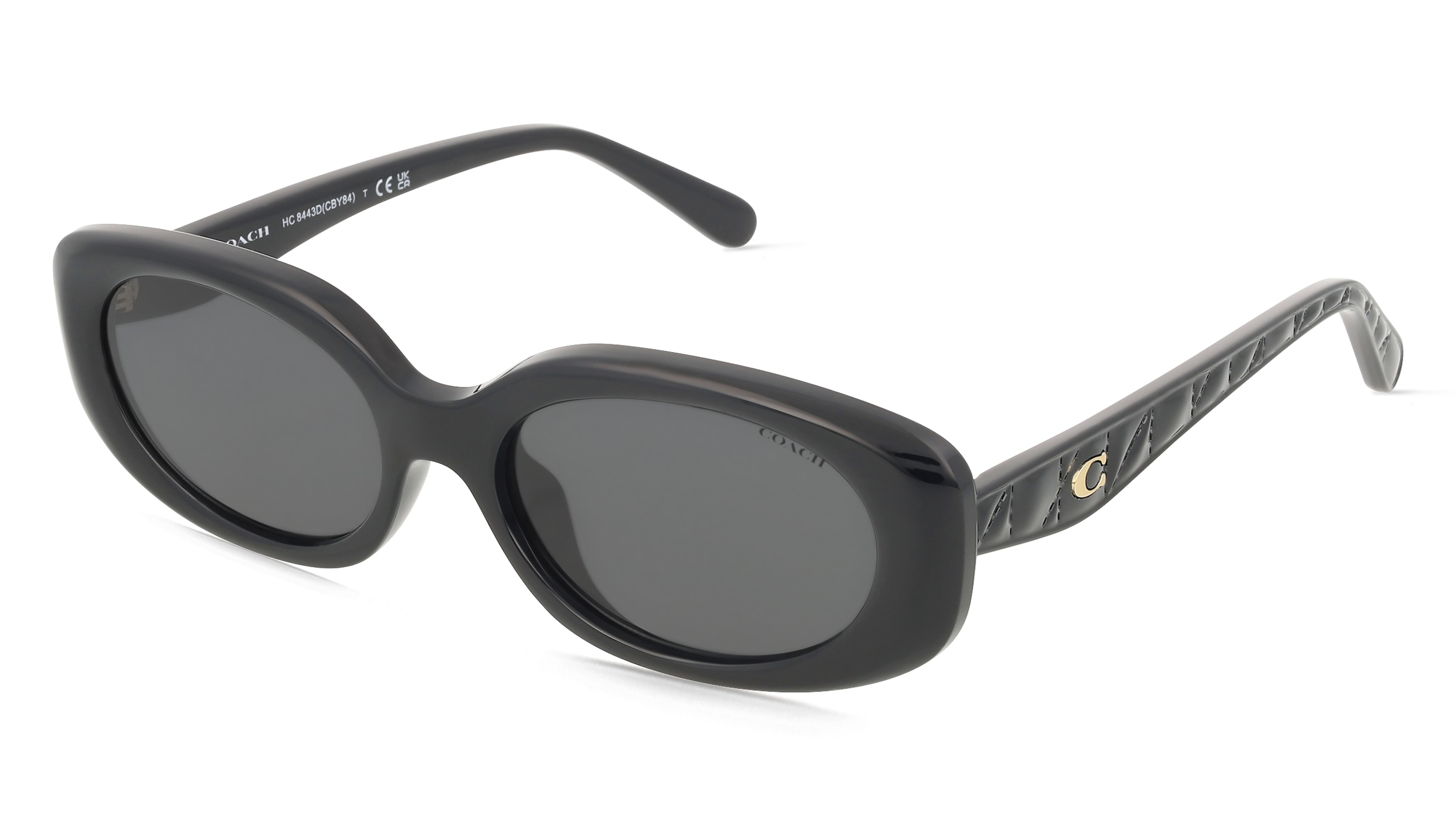 Coach 0HC8443D CBY84 Damen-Sonnenbrille Vollrand Oval Kunststoff-Gestell, Schwarz