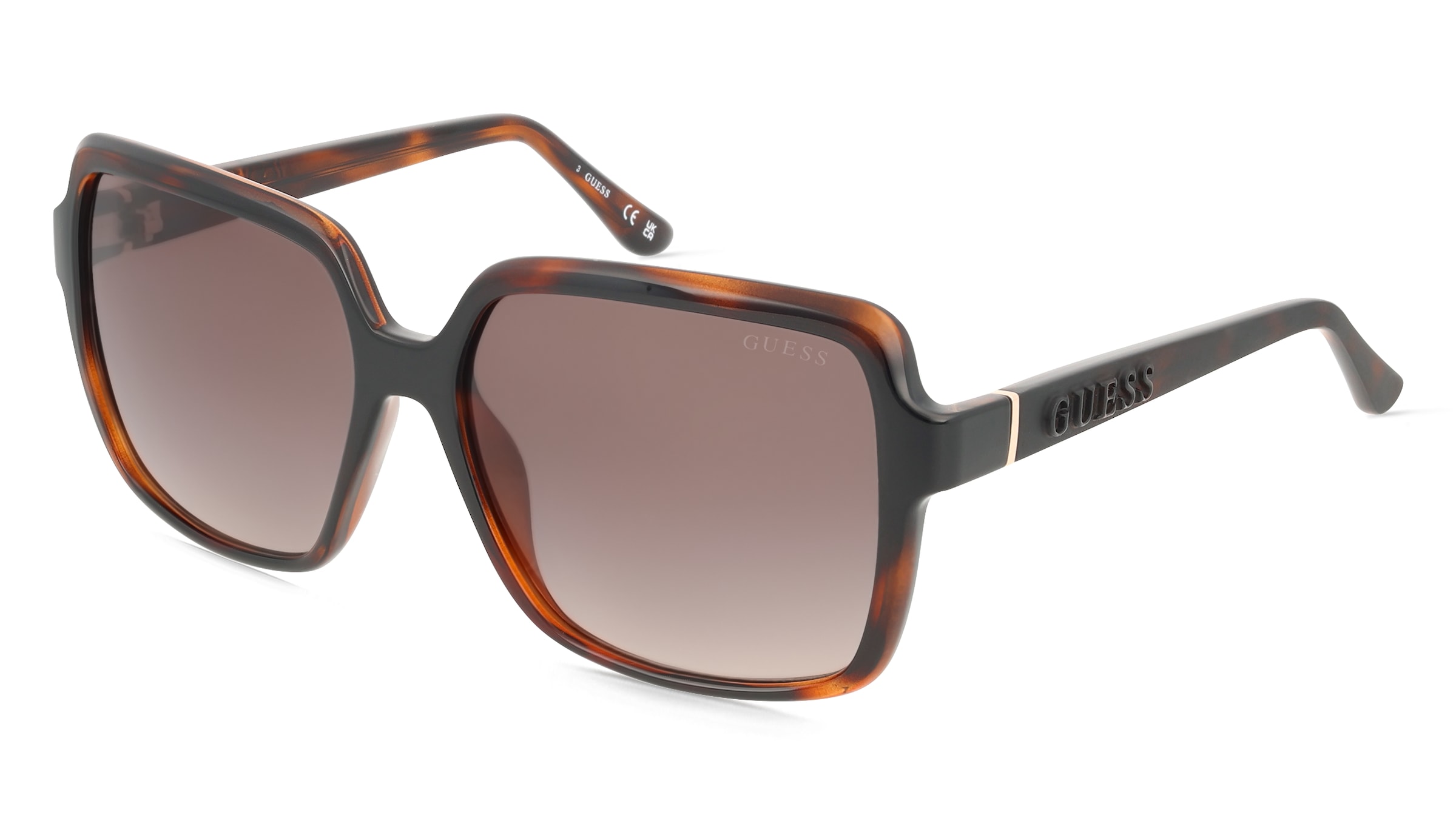 Guess GU00157 Unisex-Sonnenbrille Vollrand Quadratisch Kunststoff-Gestell, Havanna