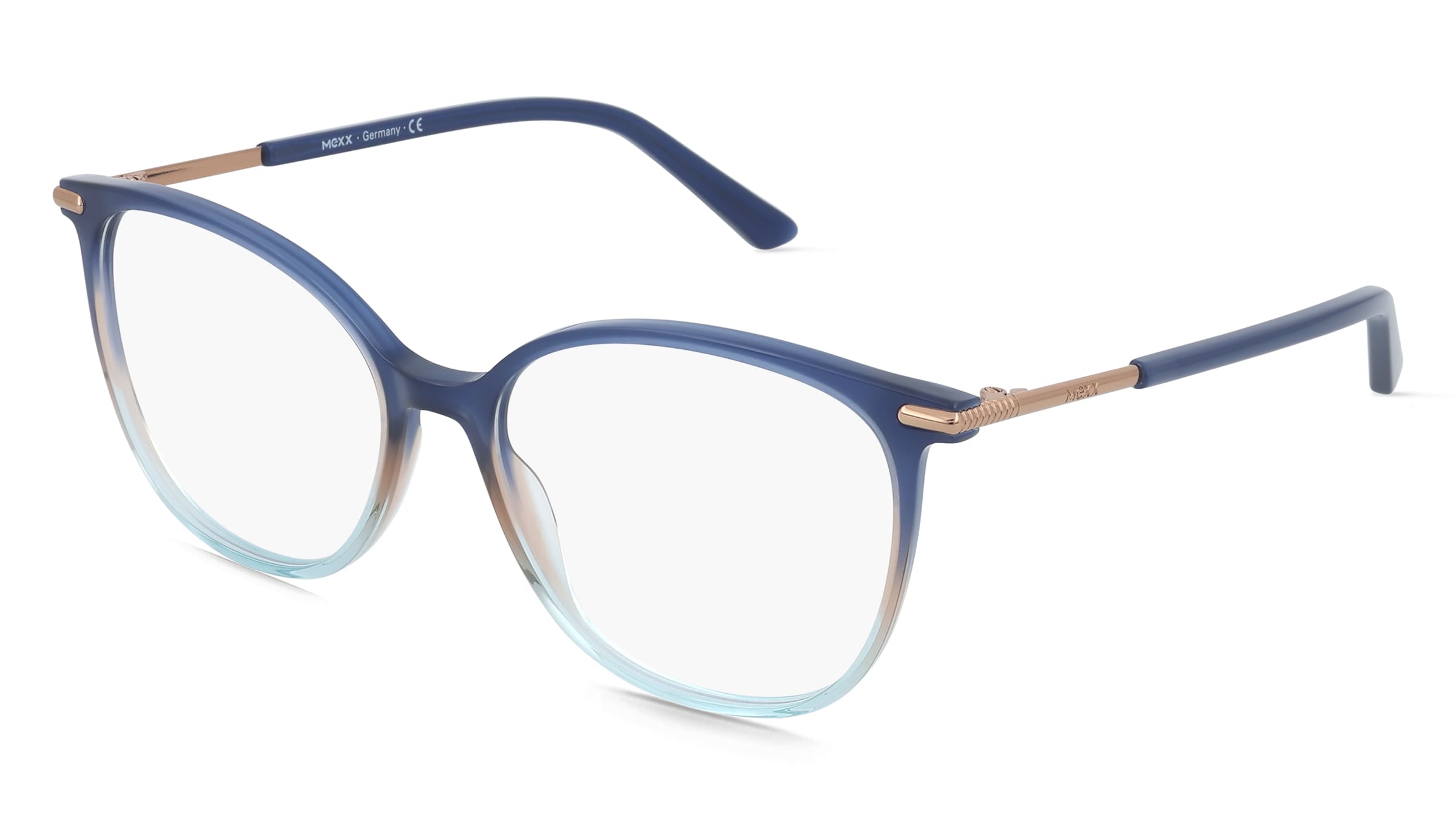 Mexx Eyes 2594 Damen-Brille inkl. Gläser Vollrand Eckig Kunststoff-Gestell 54/16/140, Blau