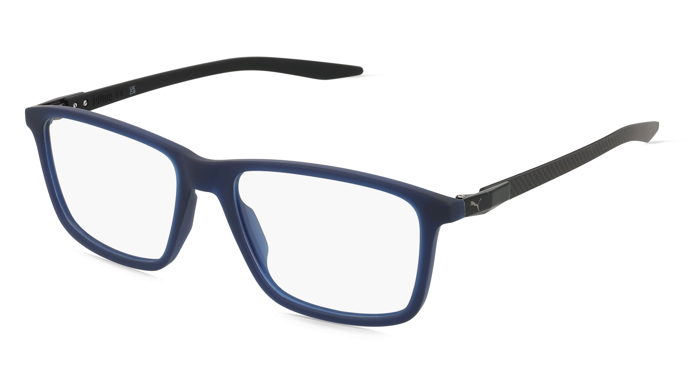 Puma PU0419O Unisex-Brille inkl. Gläser Vollrand Quadratisch Acetat-Gestell 55/17/140, Blau