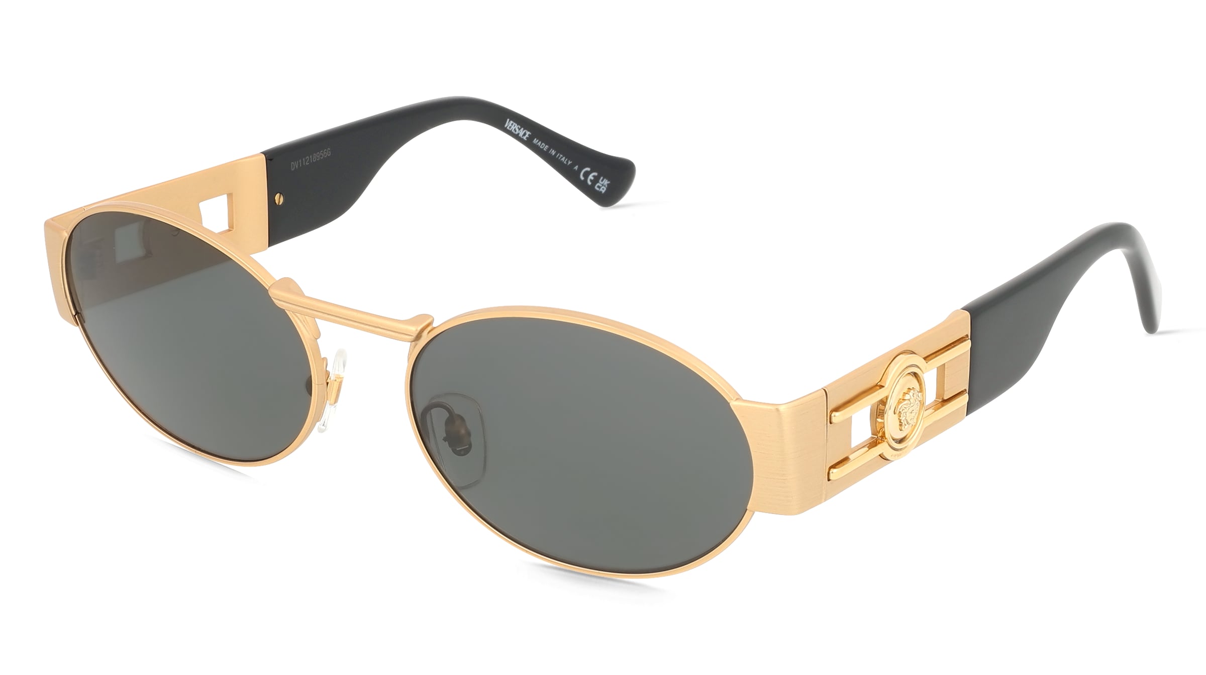 Versace VE2264 Unisex-Sonnenbrille Vollrand Oval Edelstahl-Gestell, Gold