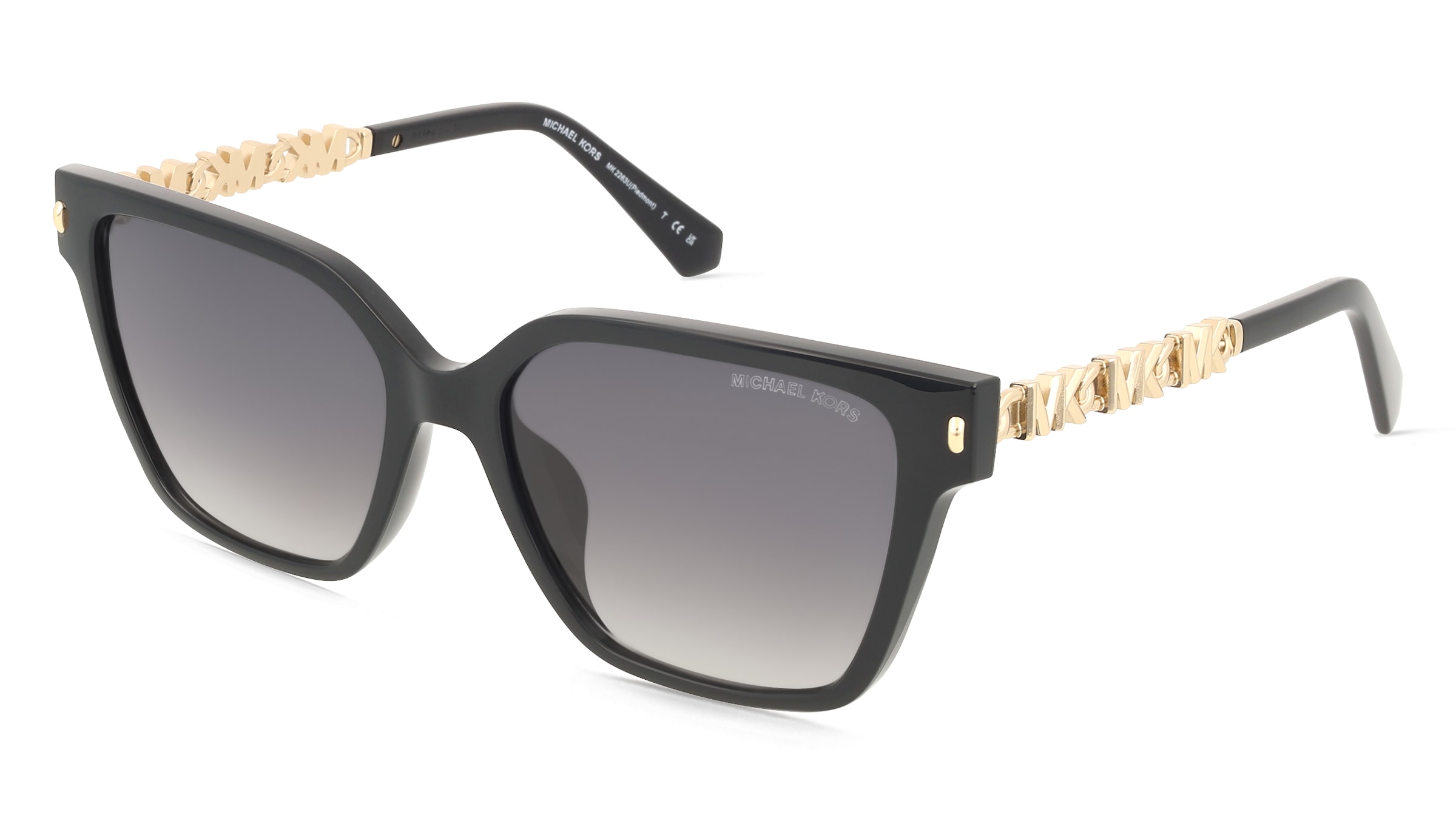 Michael Kors 0MK2263U PIEDMONT Damen-Sonnenbrille Vollrand Quadratisch Kunststoff-Gestell, Schwarz