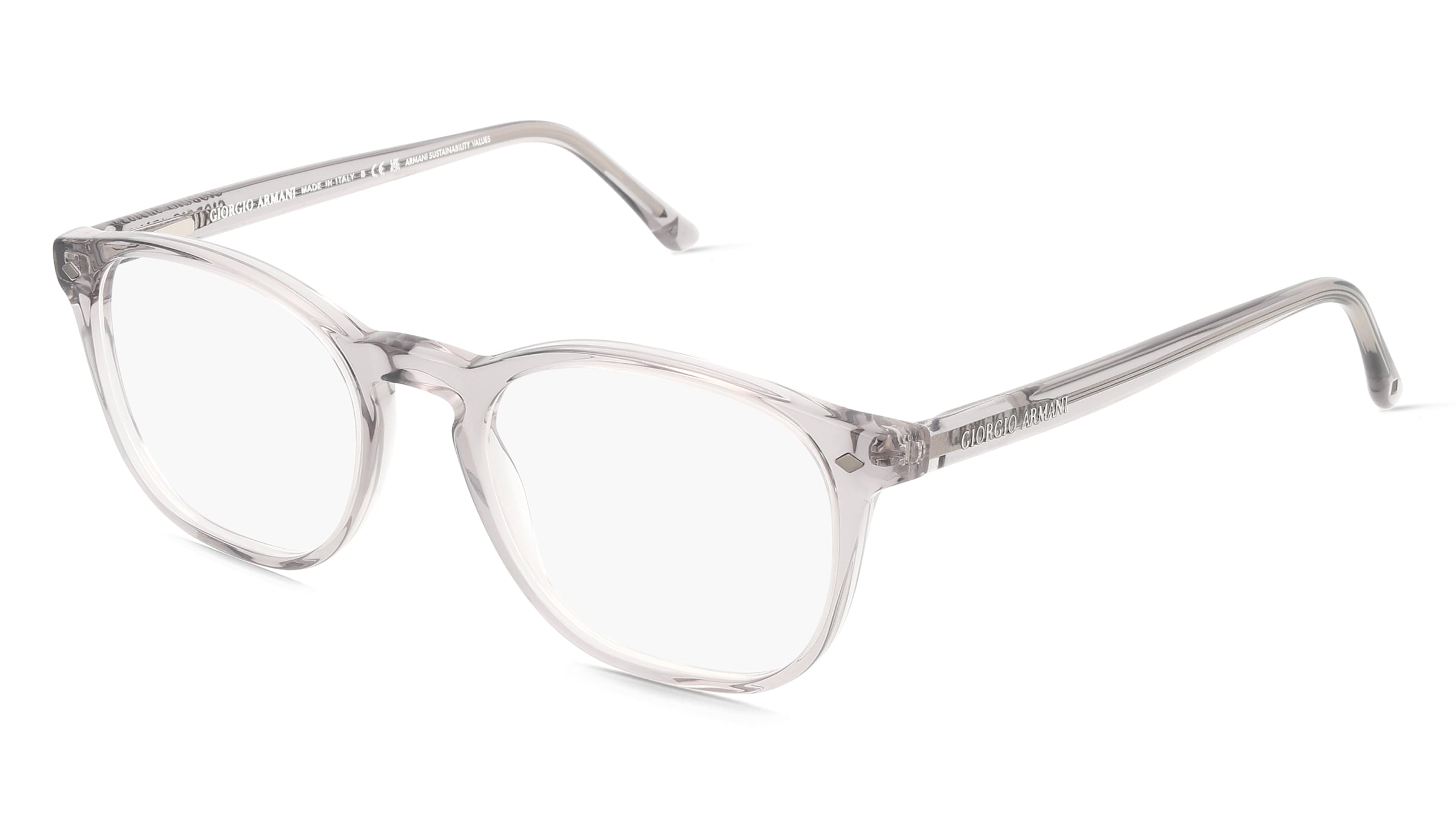 Giorgio Armani AR7074 Herren-Brille inkl. Gläser Vollrand Panto Acetat-Gestell 50/19/145, Grau