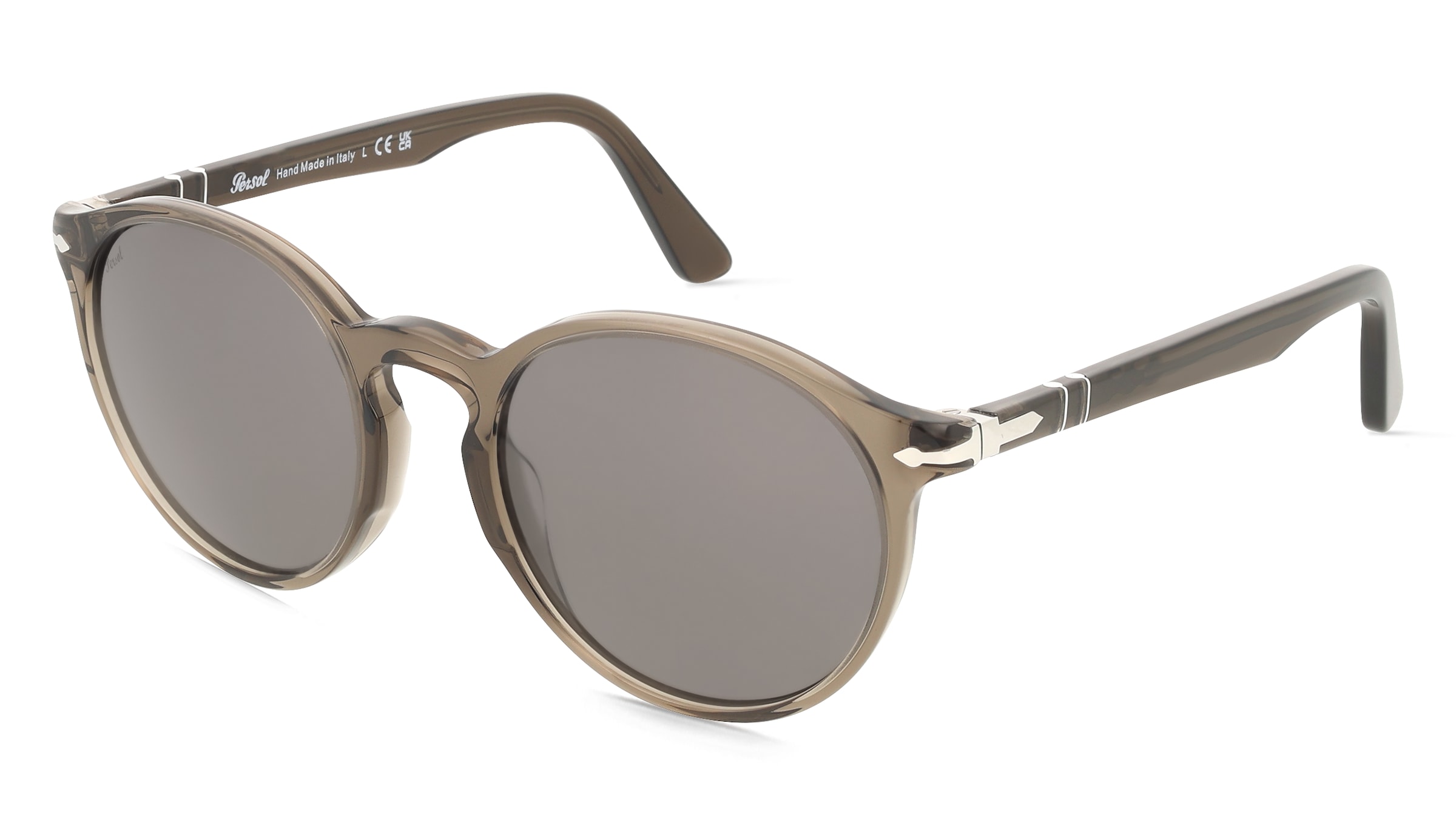Persol PO3171S Herren-Sonnenbrille Vollrand Panto Acetat-Gestell, Grau