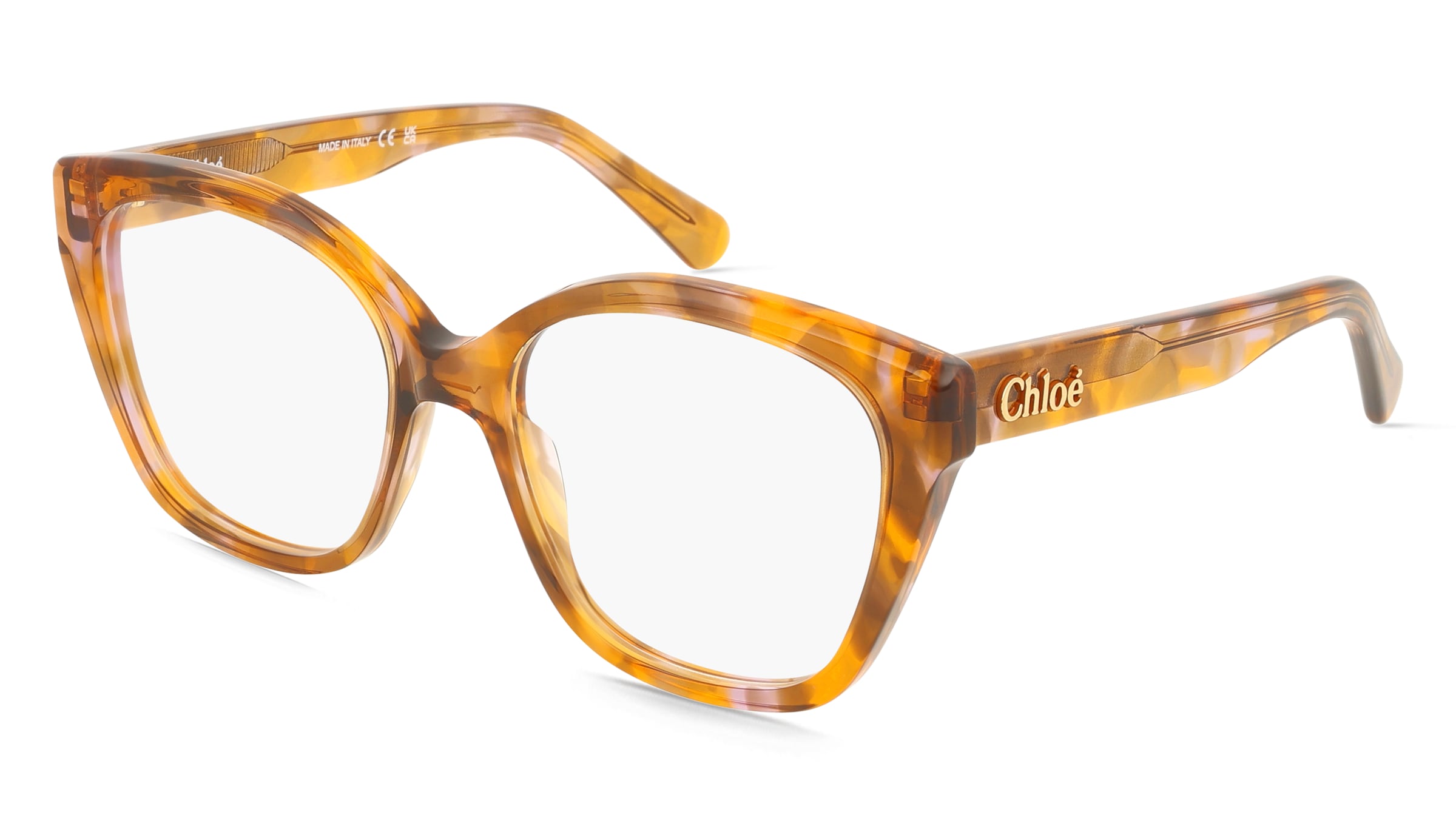 Chloé CH0241O Damen-Brille inkl. Gläser Vollrand Cat Eye Acetat-Gestell 53/17/140, Havanna