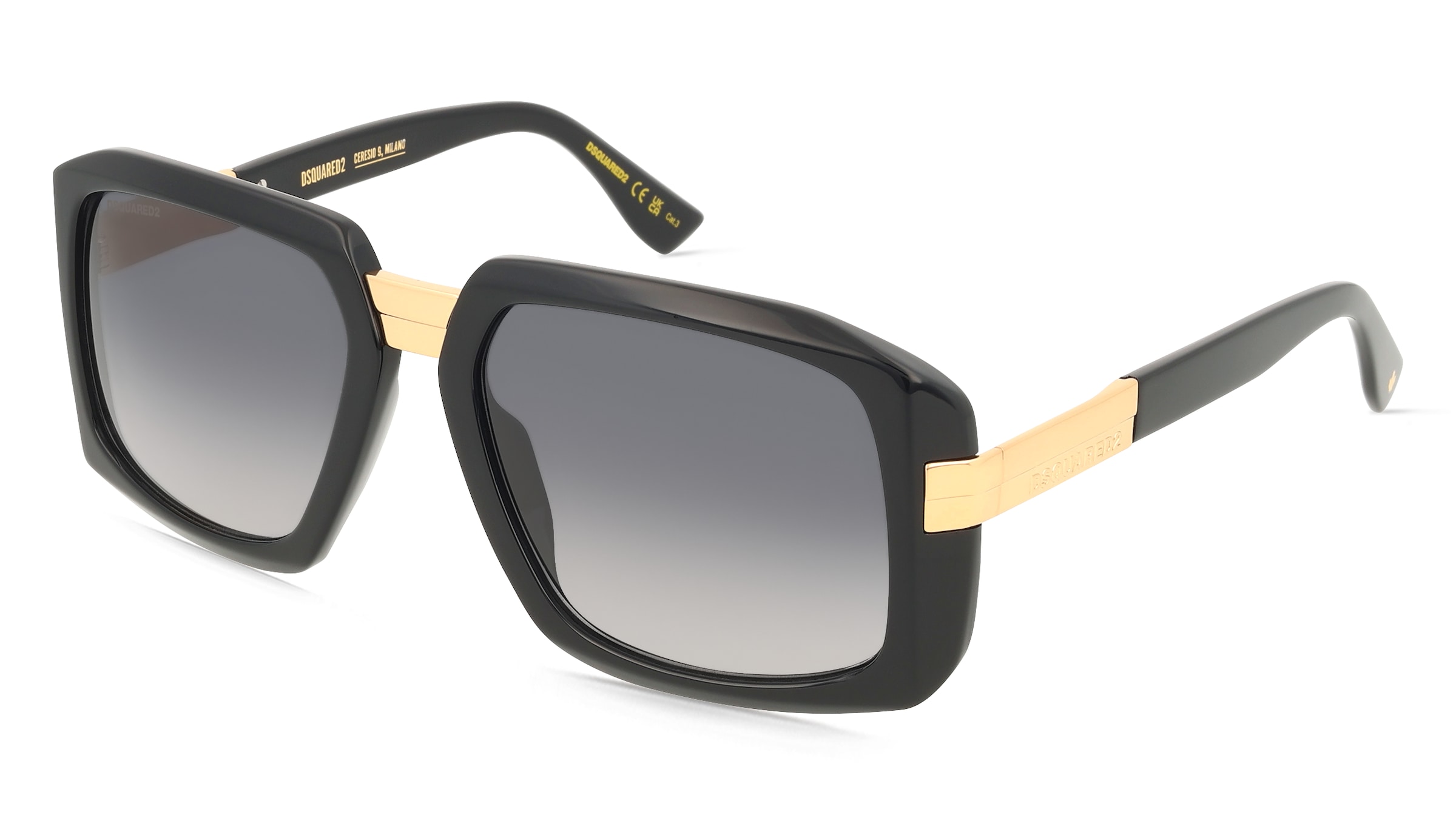 Dsquared2 D2 0178/S Herren-Sonnenbrille Vollrand Eckig Acetat-Gestell, Schwarz