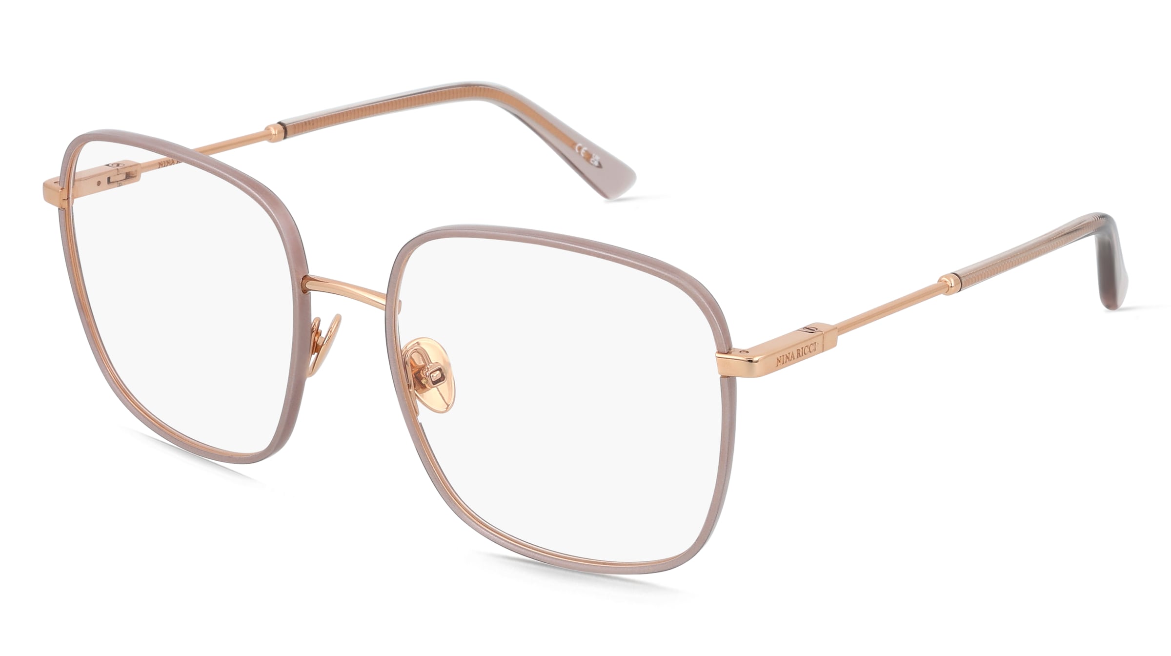Nina Ricci VNR427 Damen-Brille inkl. Gläser Vollrand Quadratisch Metall-Gestell 54/18/135, Gold