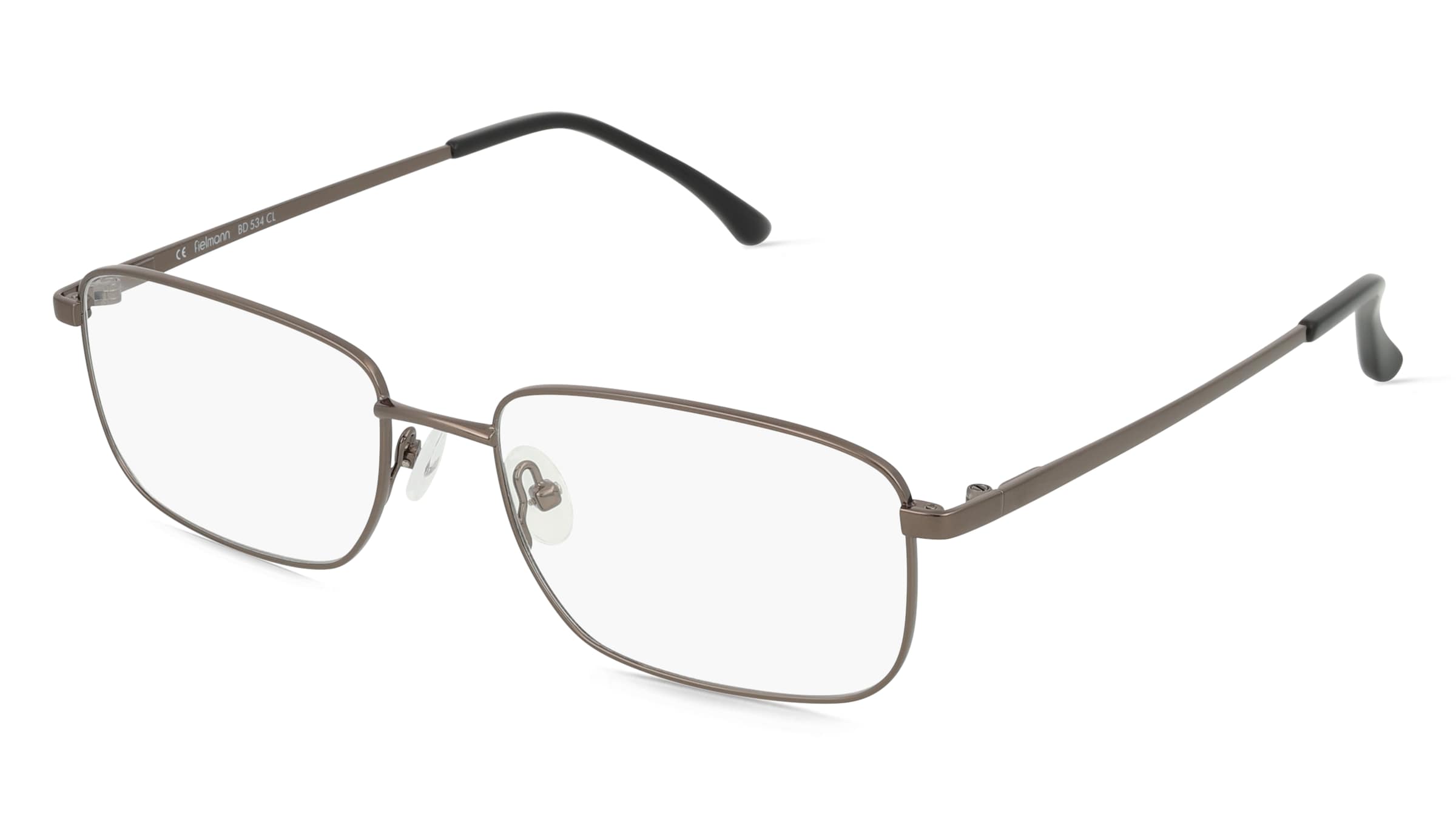 Fielmann BD 534 CL Herren-Brille inkl. Gläser Vollrand Eckig Edelstahl-Gestell 54mm/17mm/145mm, Grau