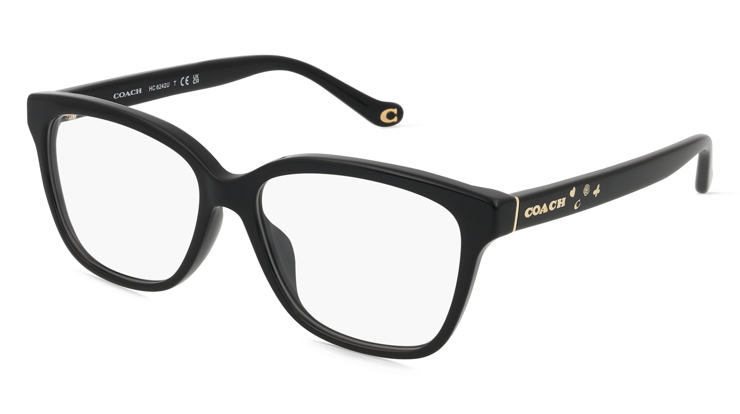 Coach 0HC6242U Damen-Brille inkl. Gläser Vollrand Quadratisch Acetat-Gestell 53/15/140, Schwarz