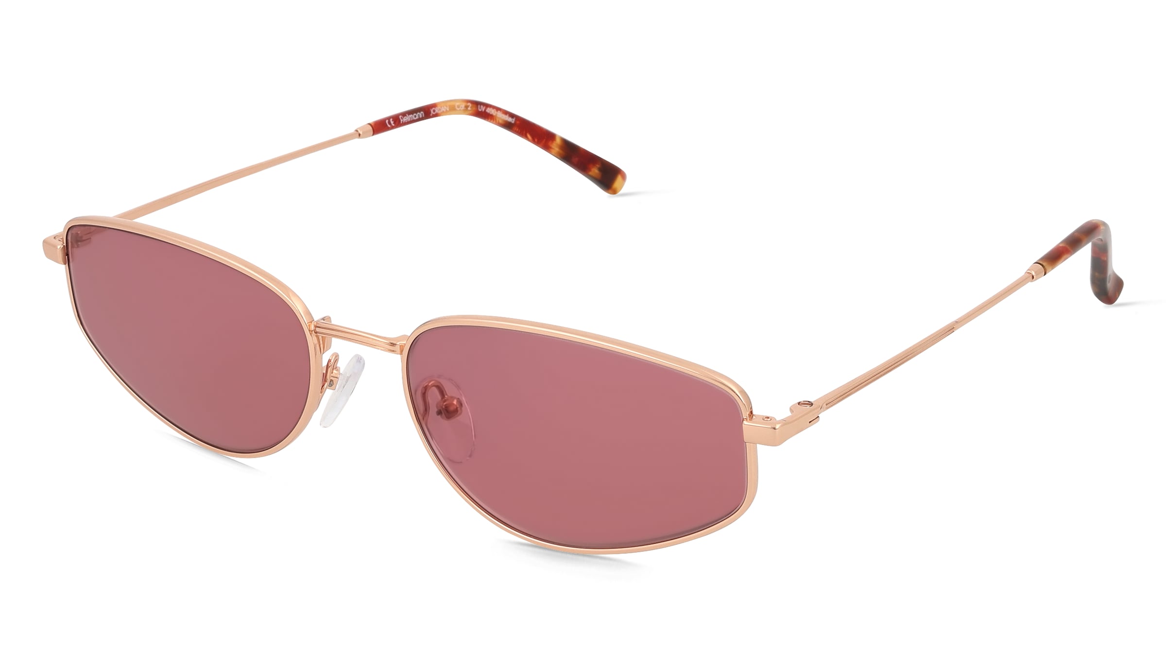 Fielmann BD 571 SUN FA JORDAN Damen-Sonnenbrille Vollrand Butterfly Edelstahl-Gestell, Pink