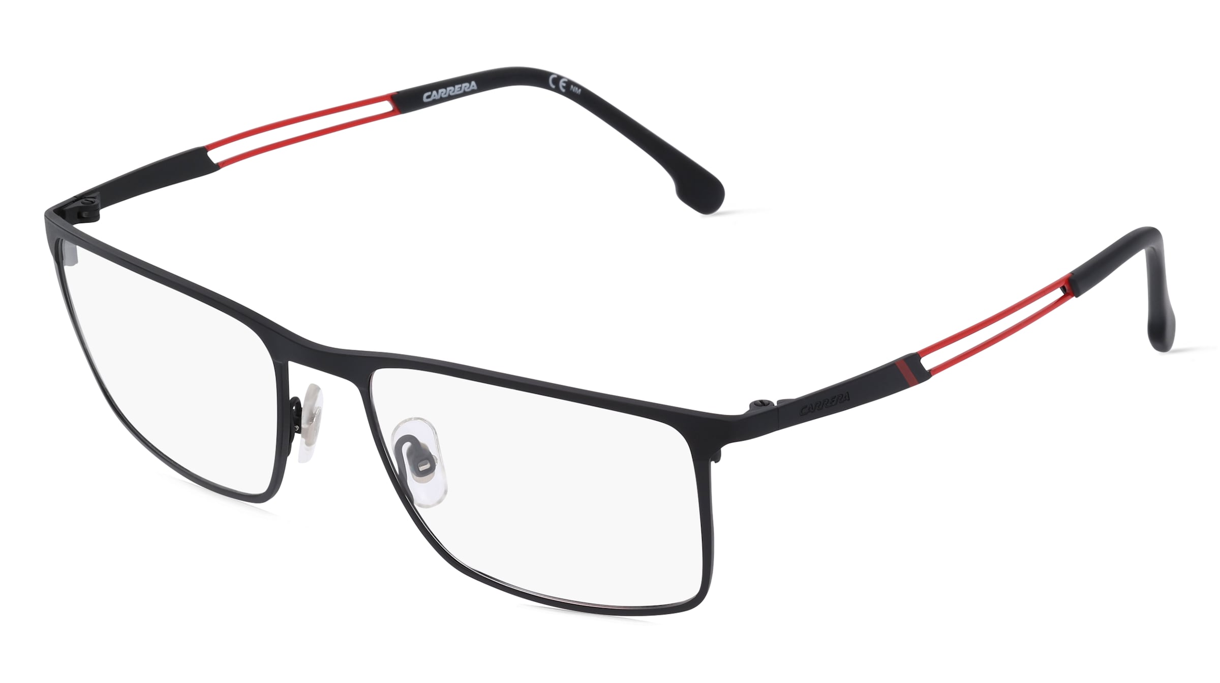 Carrera 8831 Herren-Brille inkl. Gläser Vollrand Quadratisch Titan-Gestell 55/18/140, Schwarz