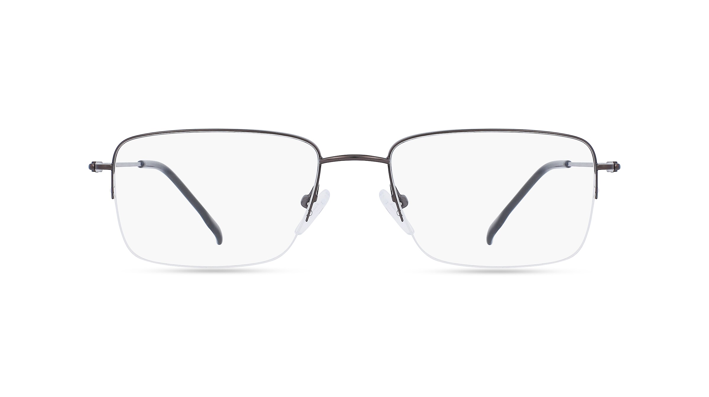 Fielmann BD 452 CL Herren-Brille inkl. Gläser Halbrand Eckig Edelstahl-Gestell 55mm/18mm/145mm, grau