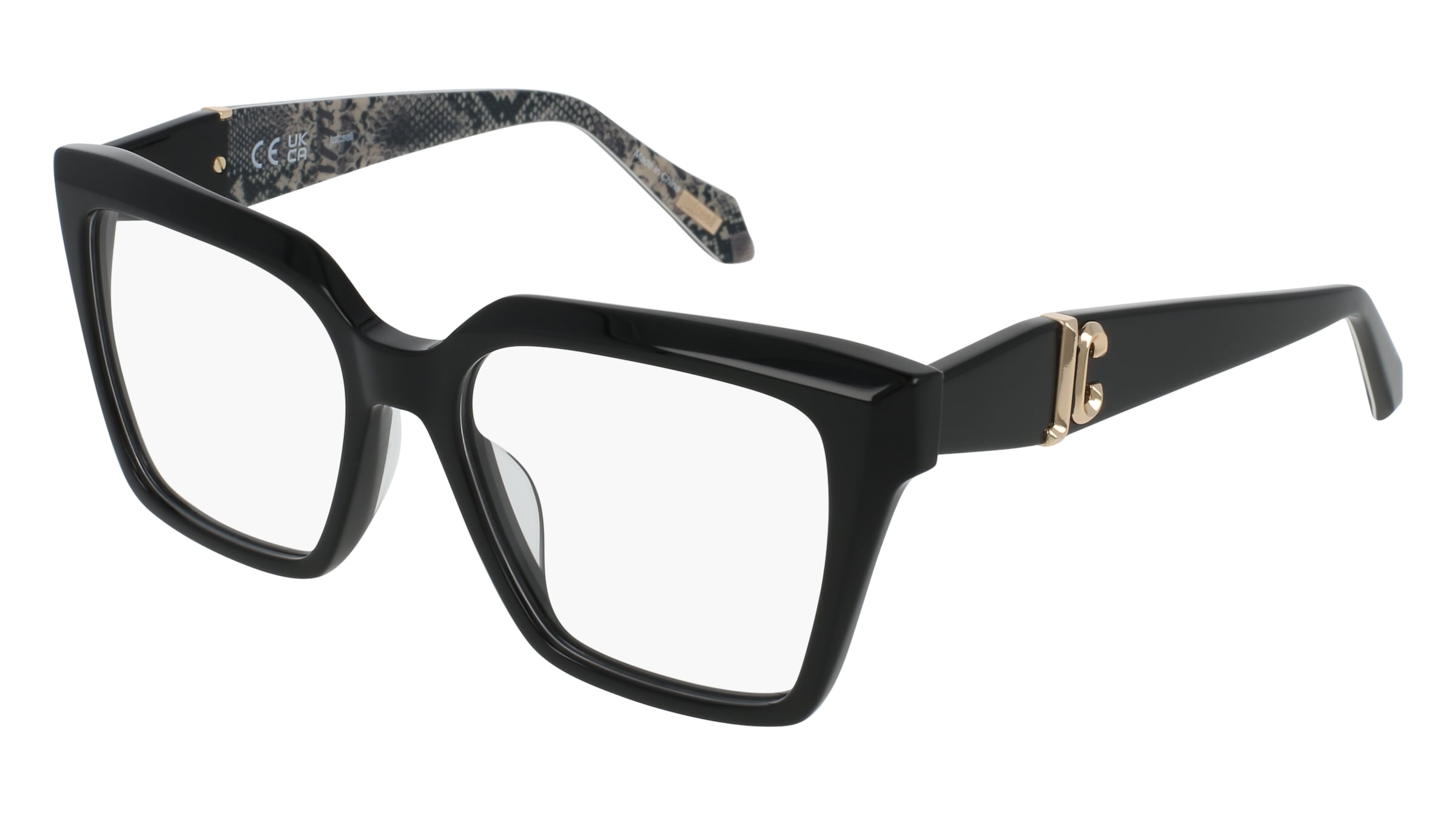 Just Cavalli VJC117 Unisex-Brille inkl. Gläser Vollrand Quadratisch Kunststoff-Gestell 53/17/140, Schwarz
