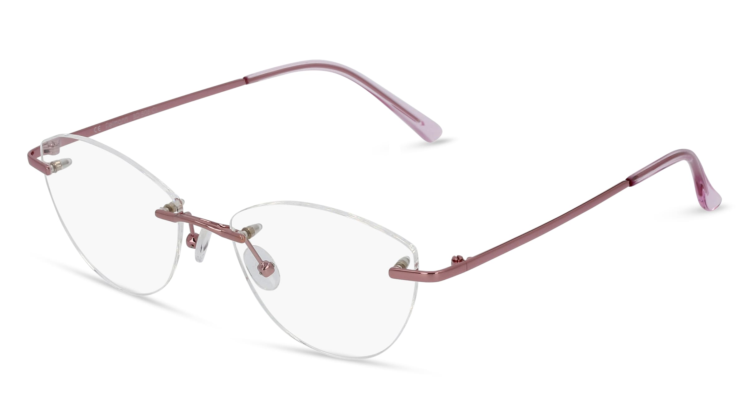 Fielmann BD 506 CL Damen-Brille inkl. Gläser Randlos Oval Edelstahl-Gestell 53/17/135, Pink