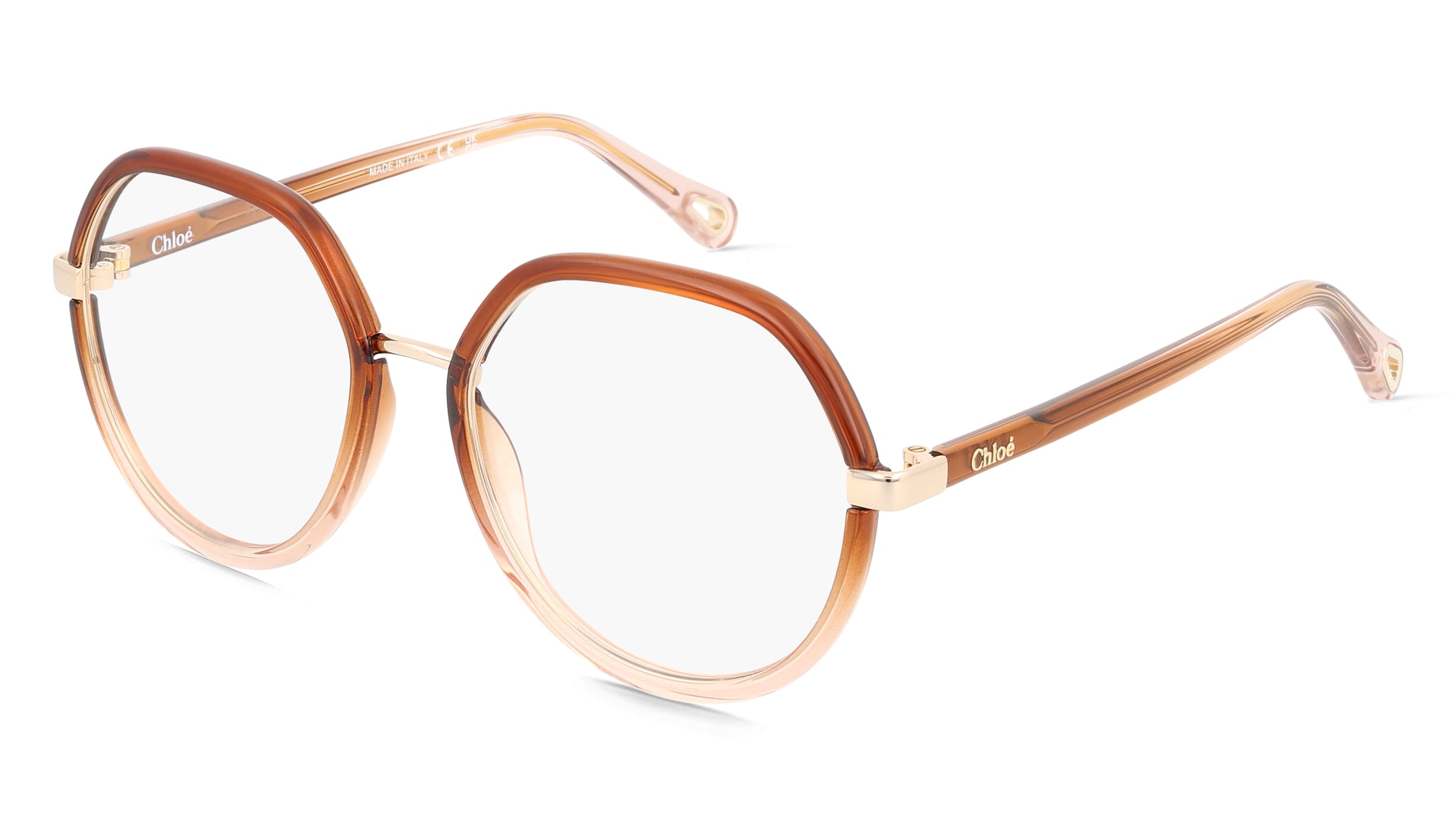Chloé CH0131O Unisex-Brille inkl. Gläser Vollrand Pilot Kunststoff-Gestell 51/16/140, Braun