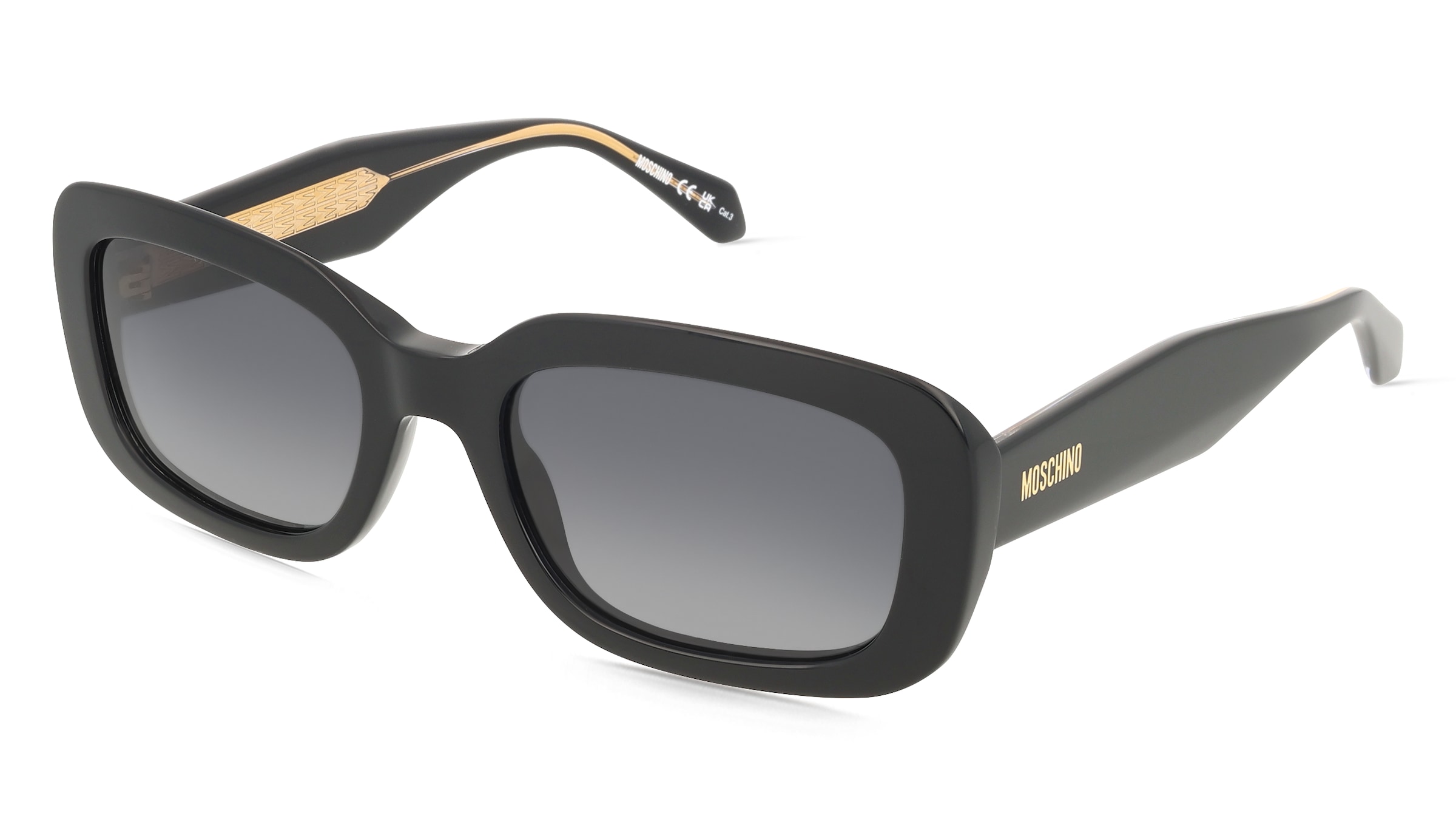 Love Moschino MOS199/S Damen-Sonnenbrille Vollrand Eckig Acetat-Gestell, Schwarz
