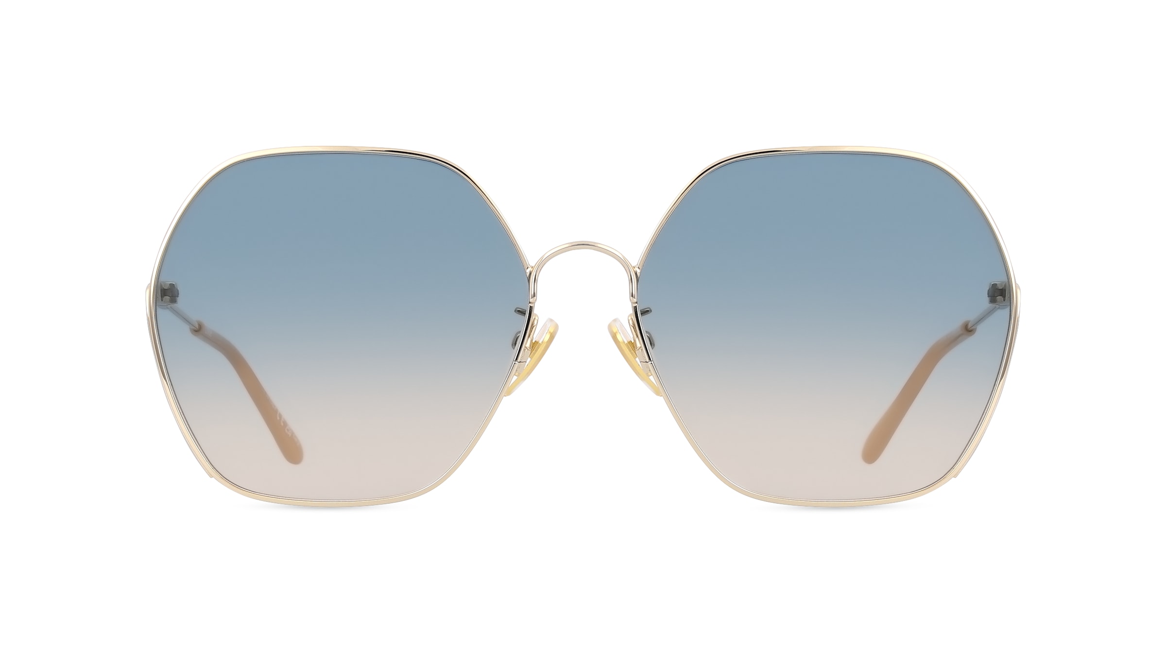 Chloé CH0169SA Damen-Sonnenbrille Vollrand Achteckig Metall-Gestell, gold