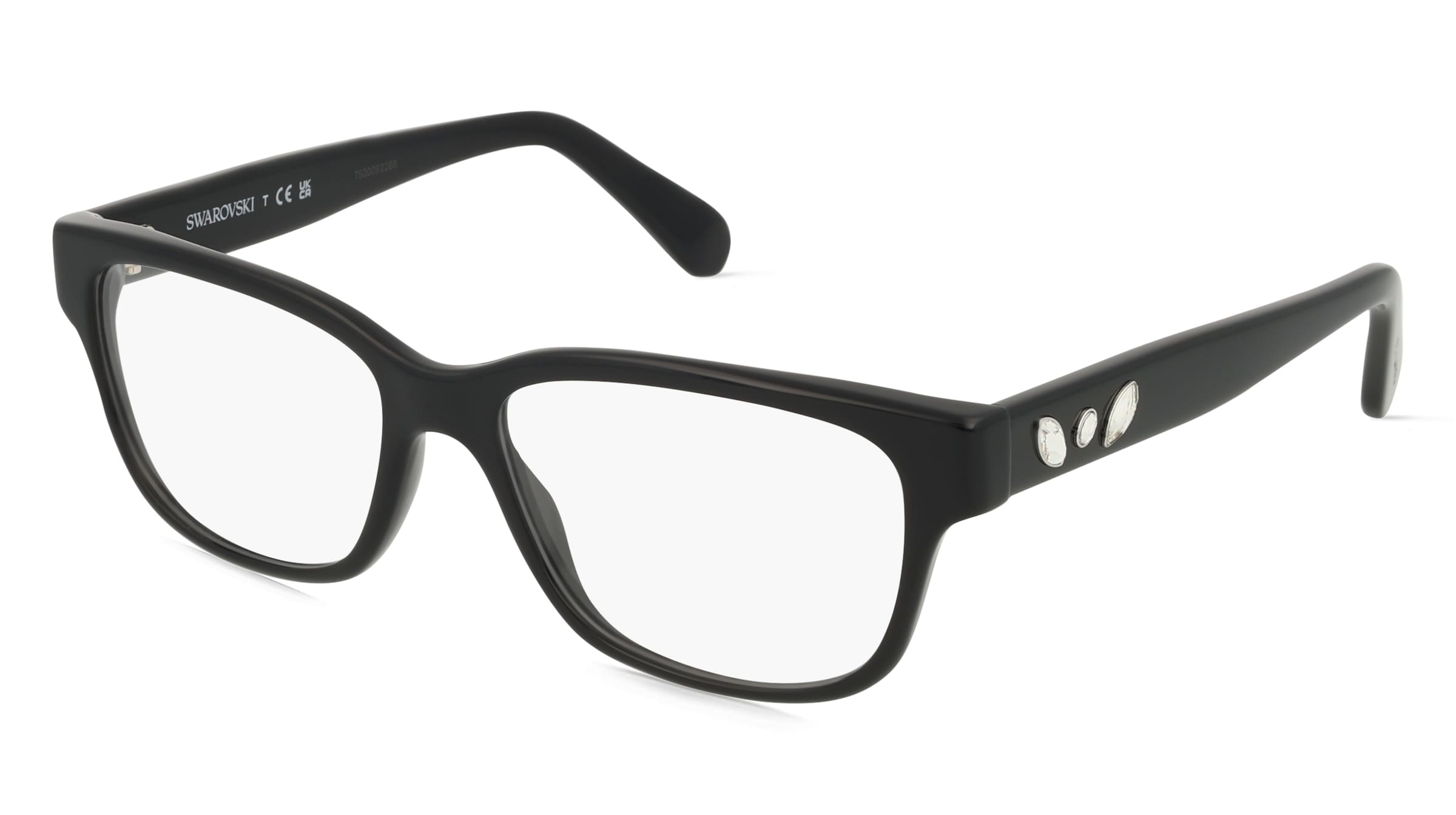 Swarovski SK2007 Damen-Brille inkl. Gläser Vollrand Quadratisch Acetat-Gestell 54/16/140, Schwarz